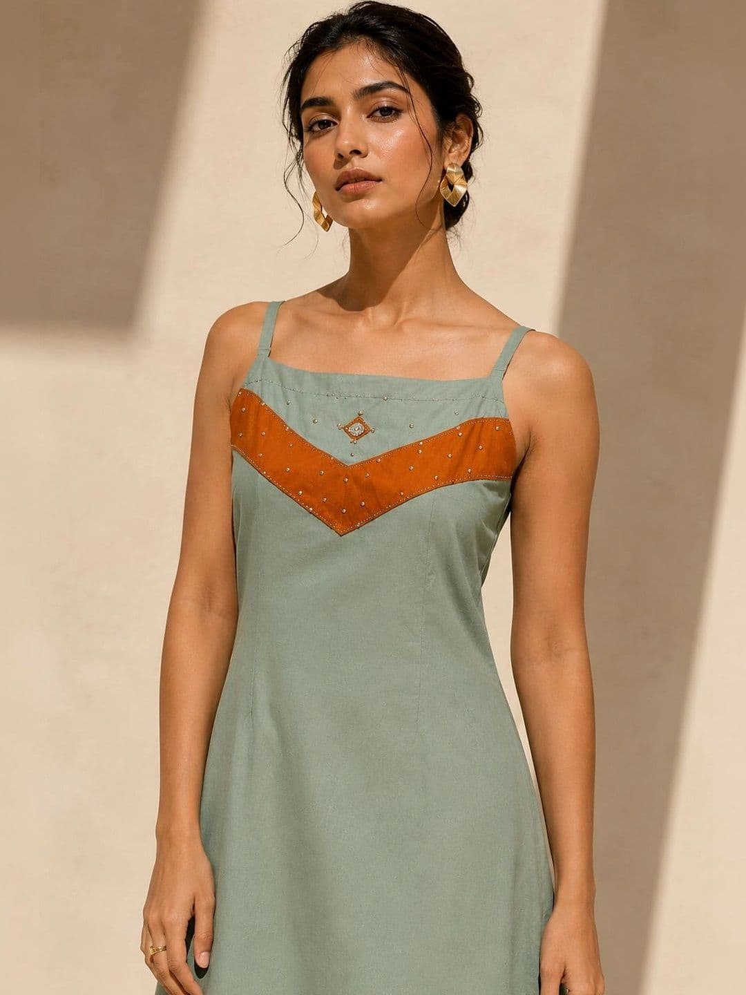 BANSARI COLLECTION Women Ethnic Motifs Regular Beads and Stones Pure Cotton Kurta with Trousers thumbnail 5