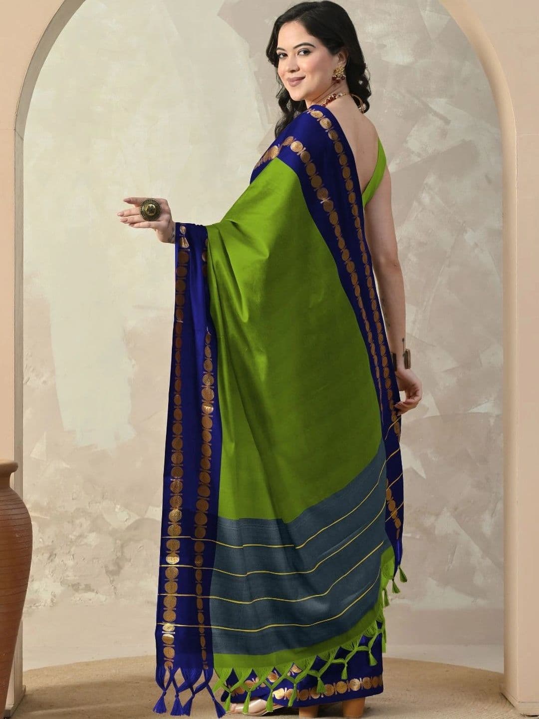KALINI Woven Design Zari Designer Gadwal Saree thumbnail 6