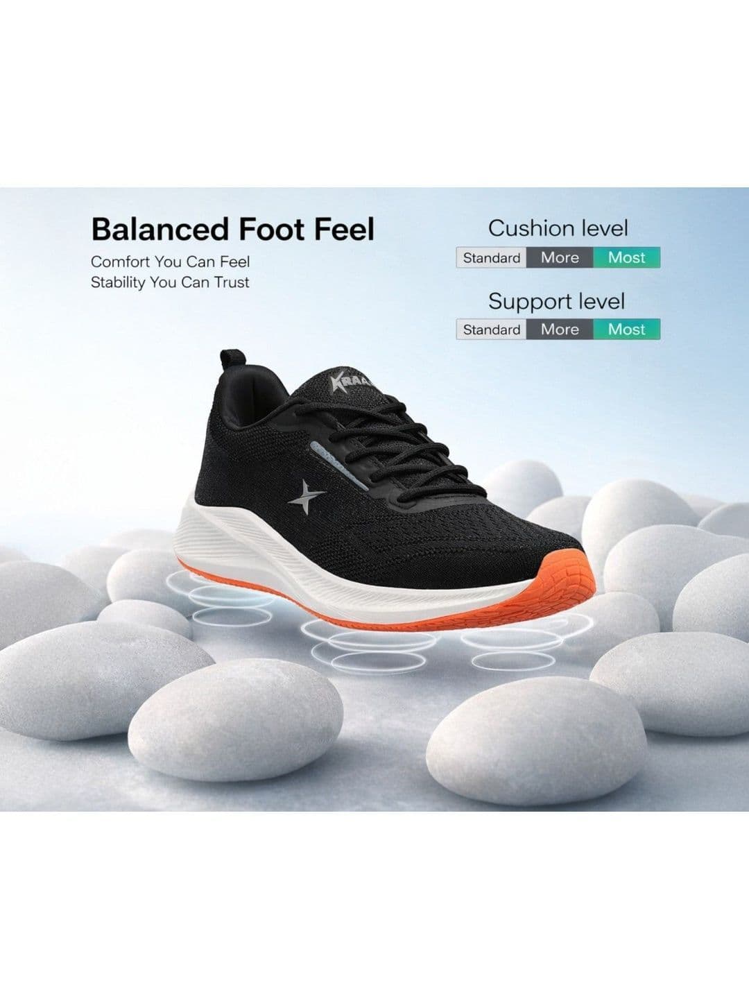 KRAASA Men Mesh Running Non-Marking Shoes thumbnail 5