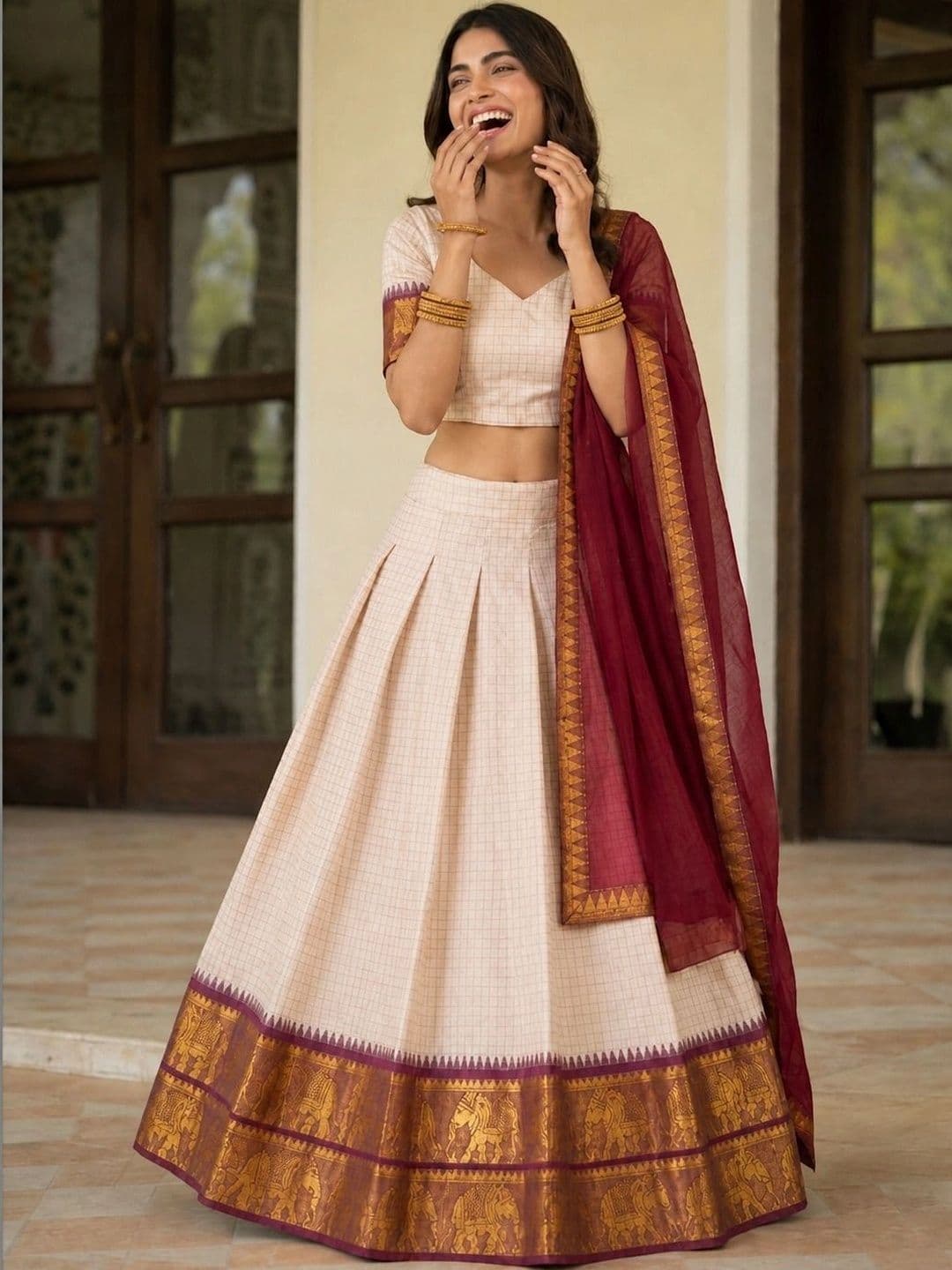 Poshak Bazaar Semi-Stitched Lehenga & Unstitched Blouse With Dupatta thumbnail 4