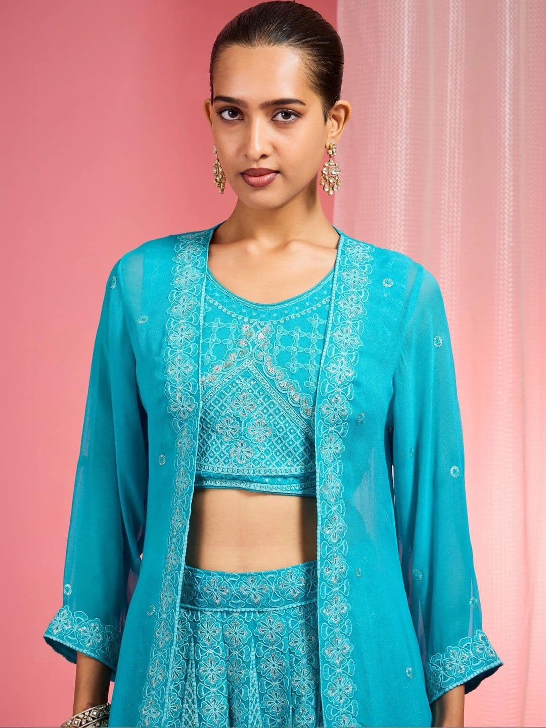 MILU MADAN Embroidered Thread Work Semi-Stitched thumbnail 6