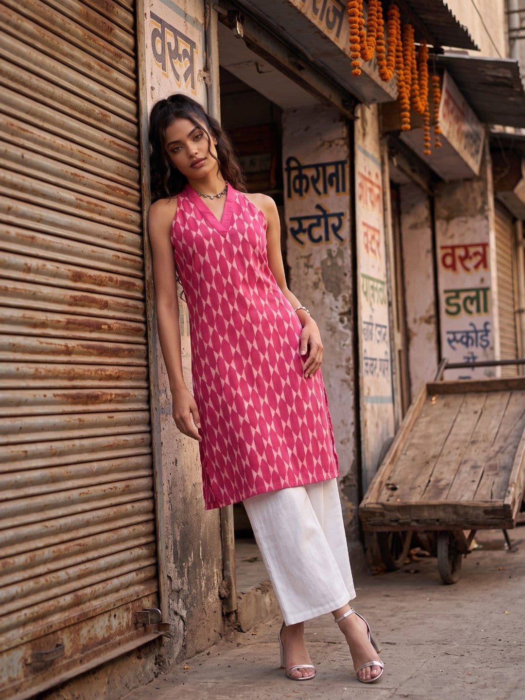 fusion by glitchez Women Geometric Printed Kurta thumbnail 5