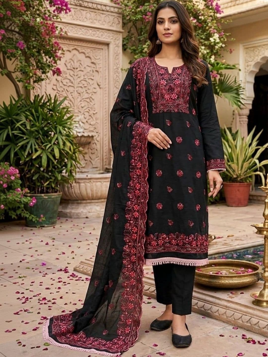 BlessAWeaves Art Silk Unstitched Dress Material - view 1