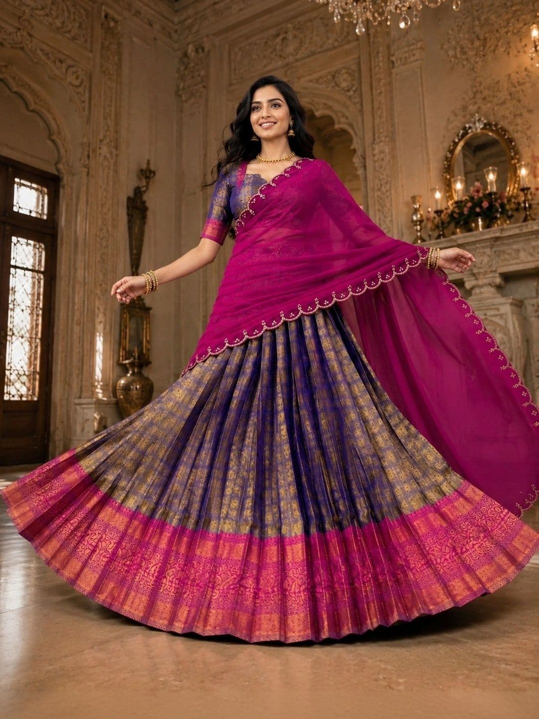 KALINI Ready to Wear Lehenga & Unstitched Blouse With Dupatta - view 1