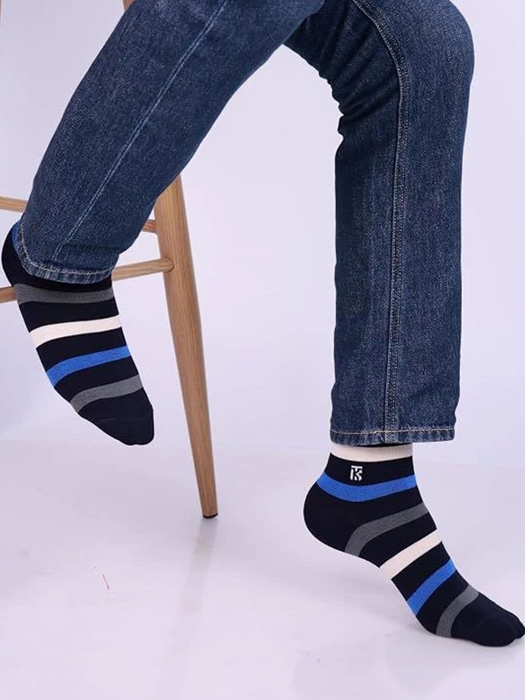 Kikitoes Men Pack of 2 Assorted Striped Calf Length Socks thumbnail 6
