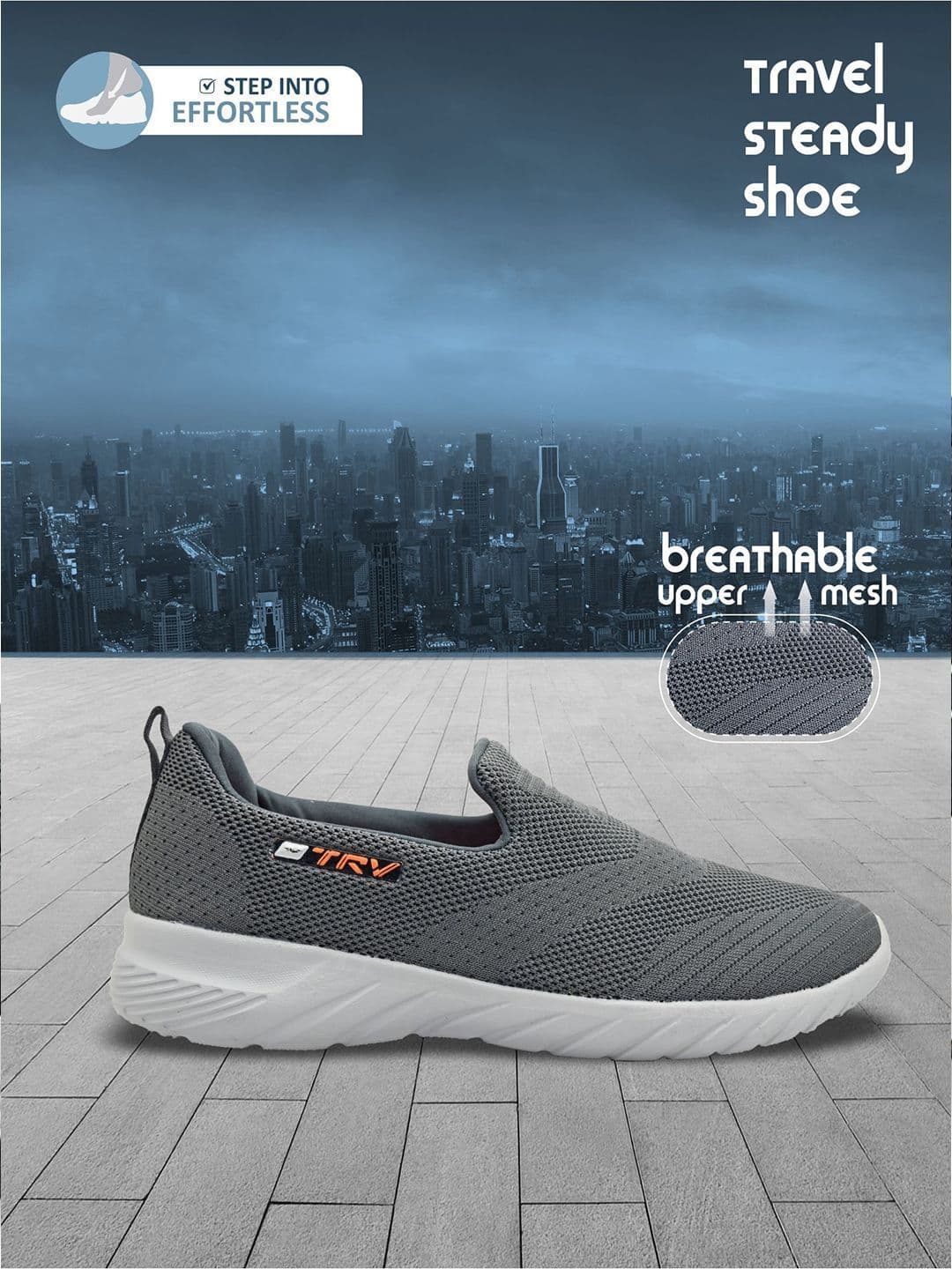 TRV Men Mesh Running Non-Marking Shoes thumbnail 6