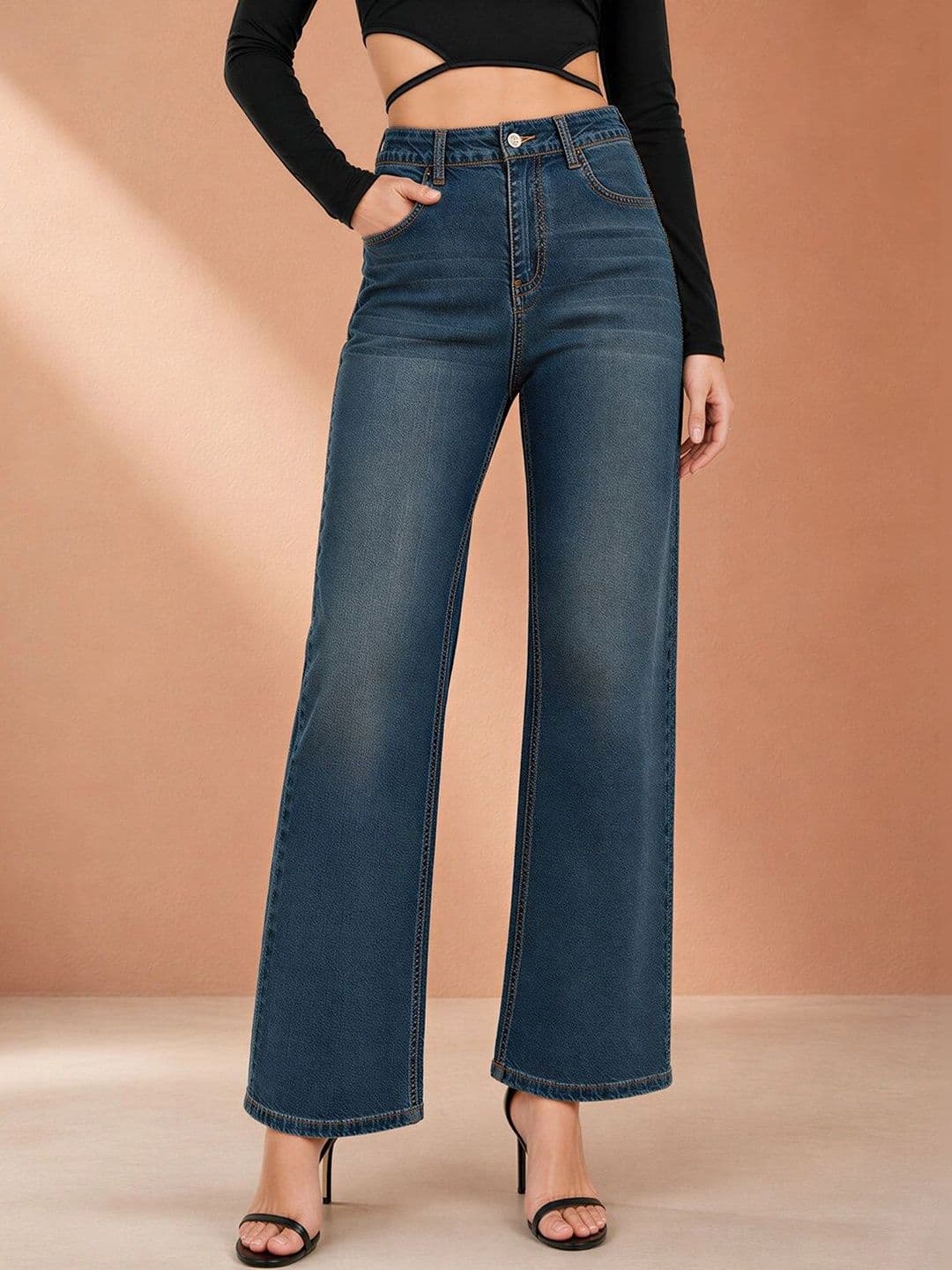ATELIER REBEL Women Relaxed Fit Mid-Rise Light Fade Jeans - view 1