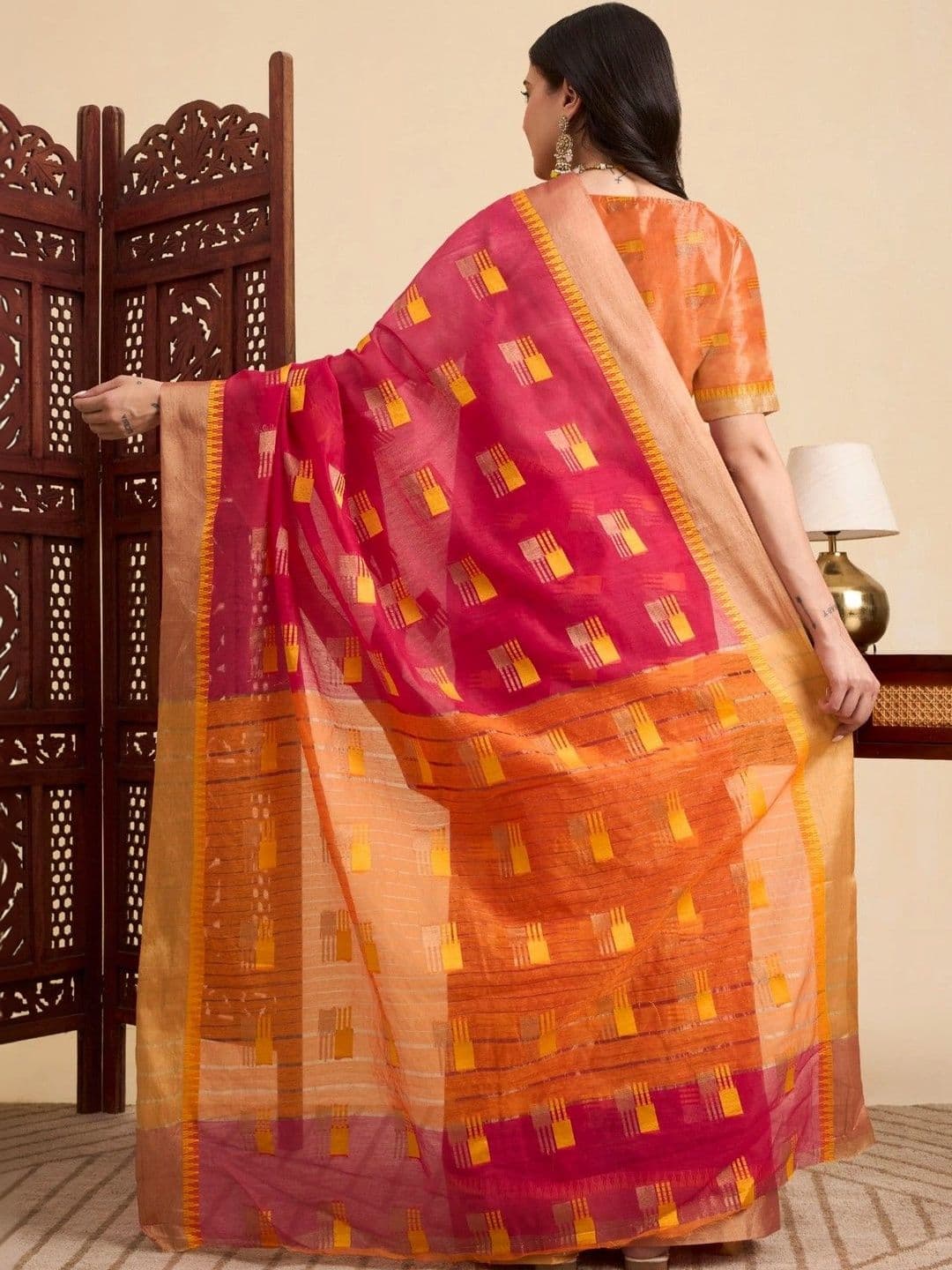 Sangria Woven Design Zari Designer Kota Saree thumbnail 4