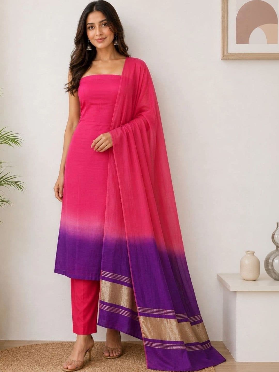 FABLIC Dyed Unstitched Dress Material - view 1