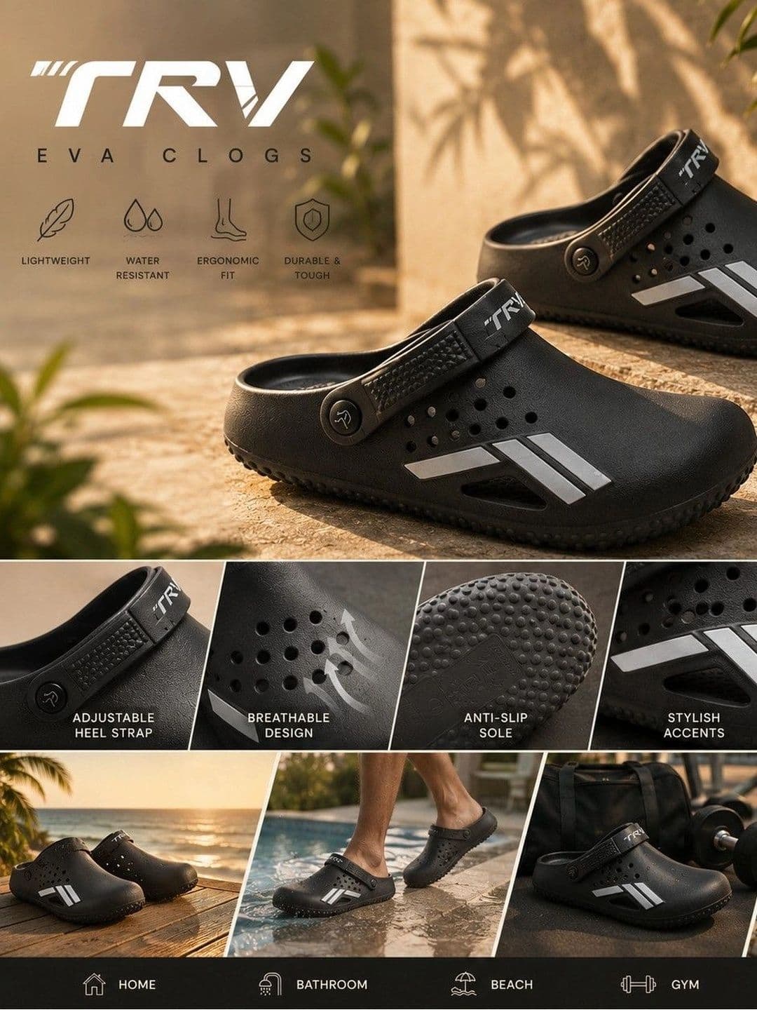 TRV Men Clogs Sandals thumbnail 2