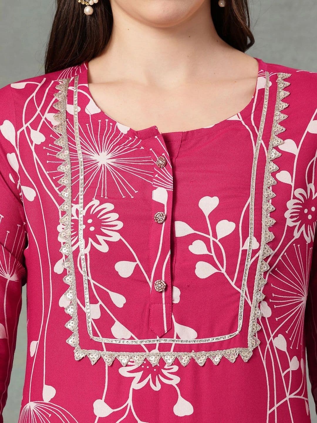 God Bless Women Floral Printed Floral Kurta thumbnail 7