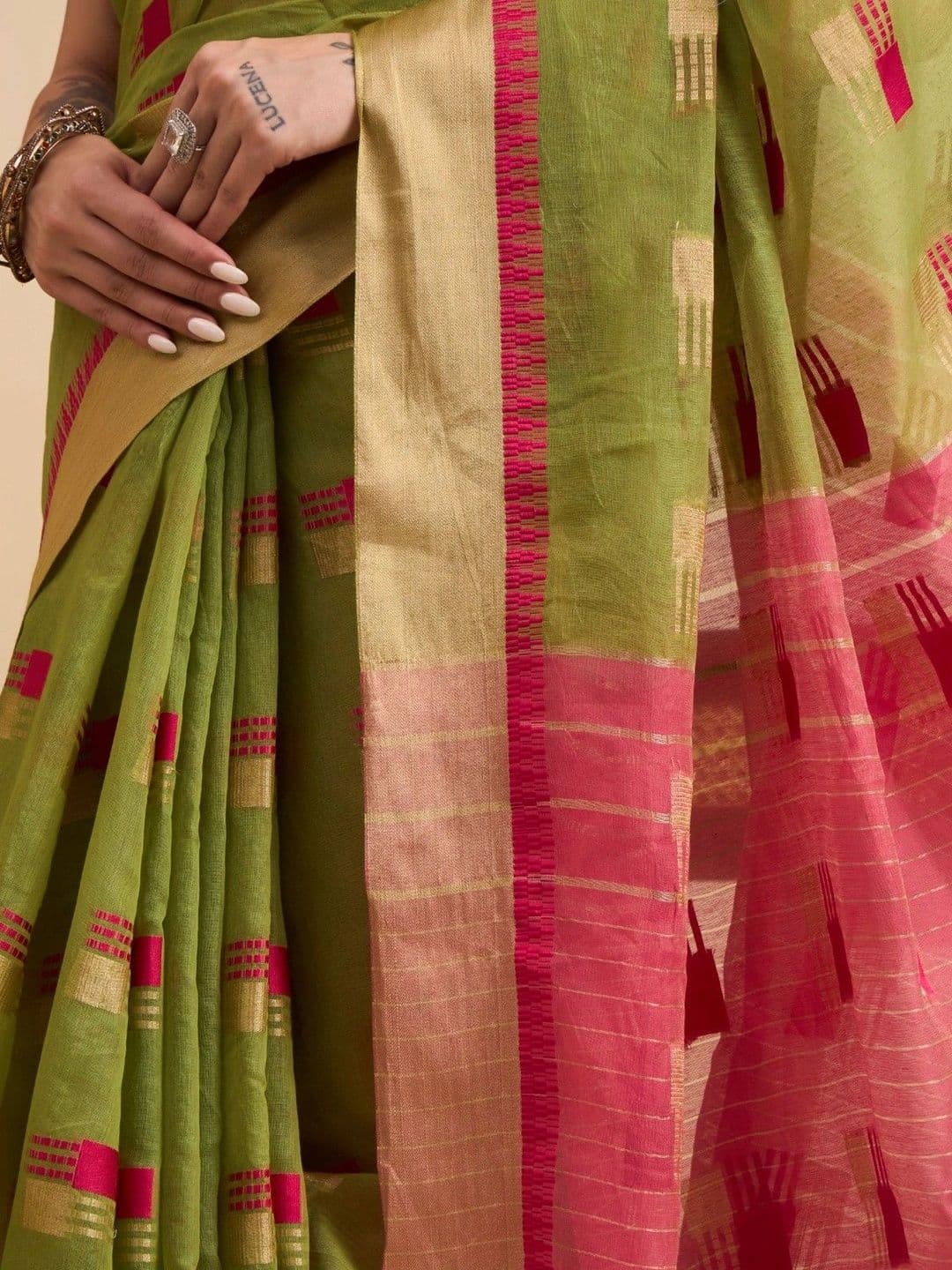 Sangria Woven Design Zari Designer Kota Saree thumbnail 5