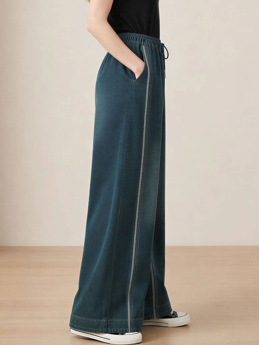 ATELIER REBEL Women Wide Leg Mid-Rise Light Fade Jeans thumbnail 5