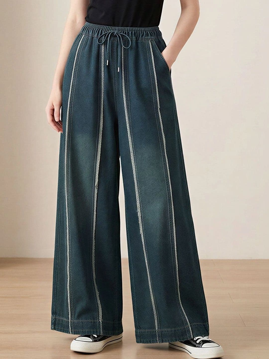 ATELIER REBEL Women Wide Leg Mid-Rise Light Fade Jeans - view 1