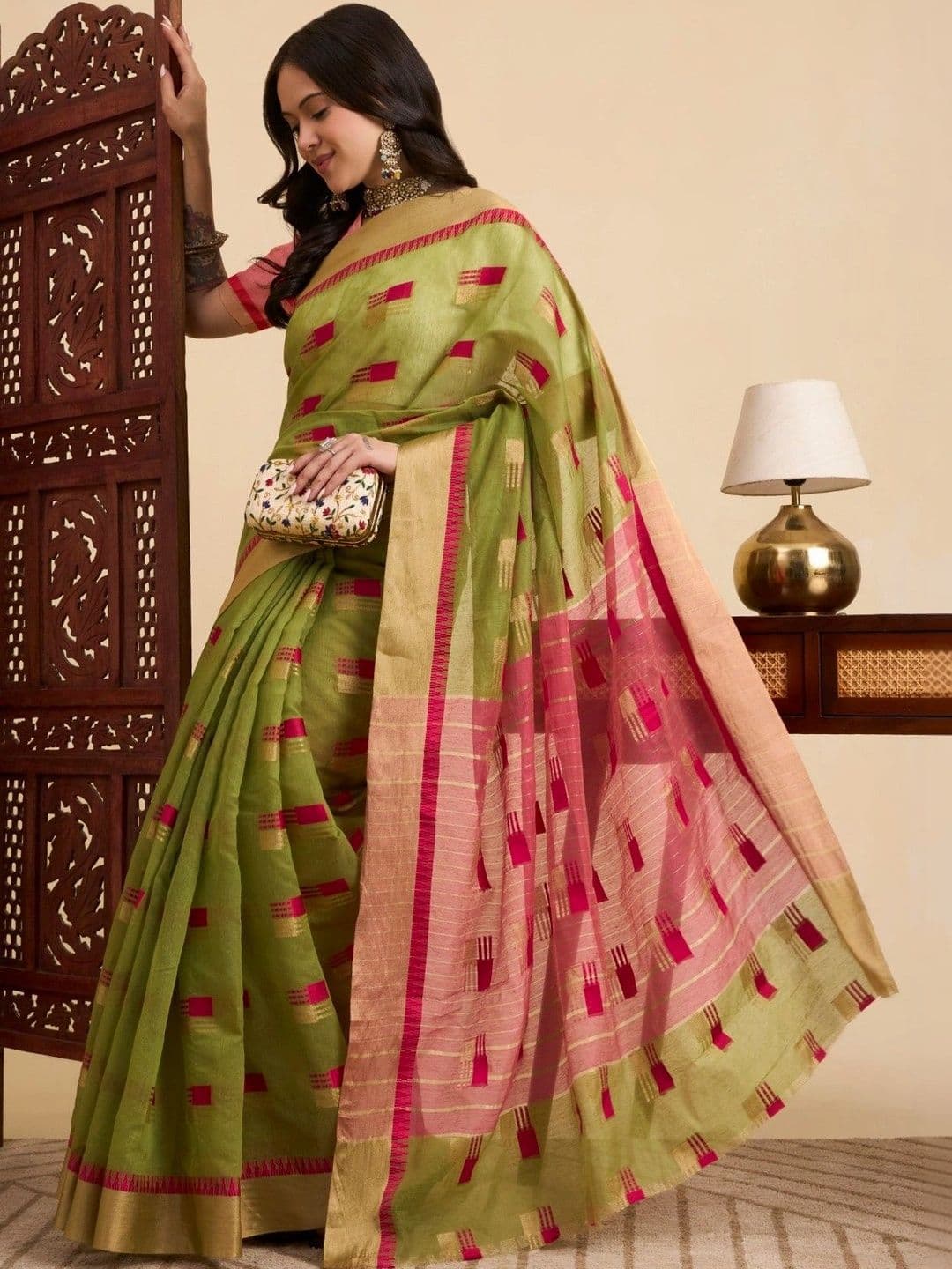 Sangria Woven Design Zari Designer Kota Saree thumbnail 6