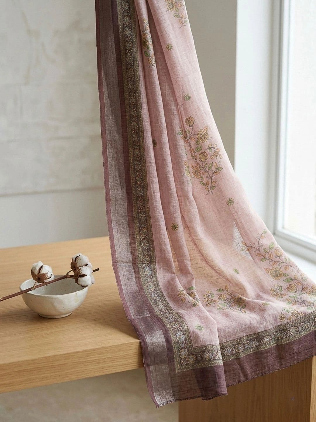 Meena Bazaar Printed Art Silk Unstitched Dress Material thumbnail 3