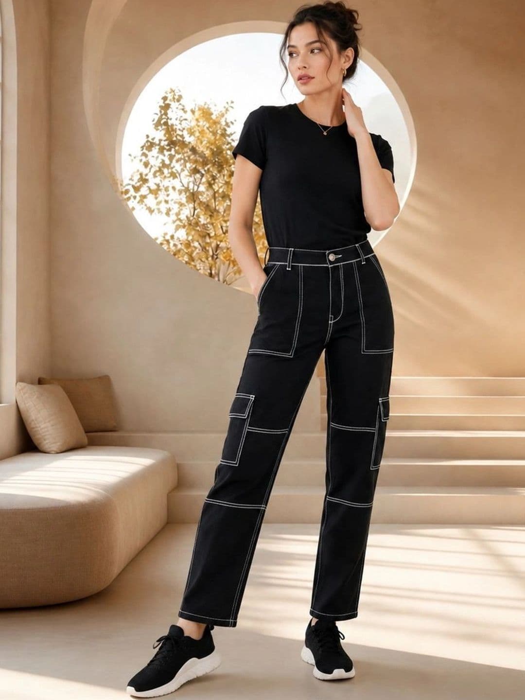 SZN Women Classic Regular Fit Mid-Rise Stretchable Jeans thumbnail 2