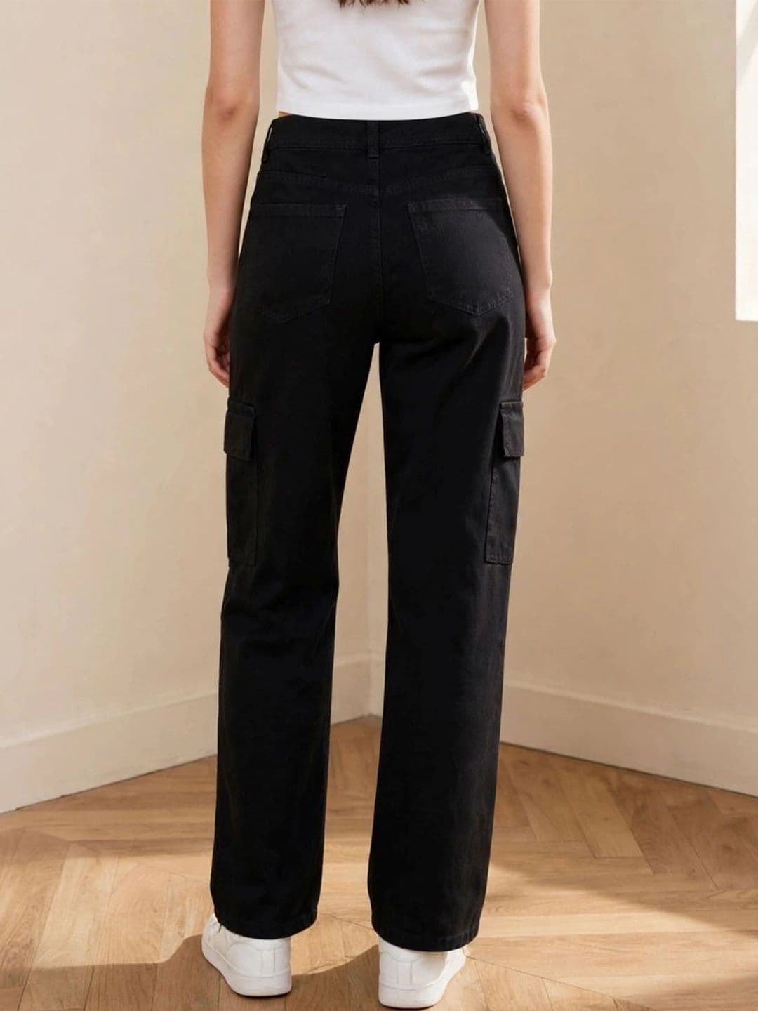 SZN Women Mid-Rise Cargo Jeans thumbnail 5