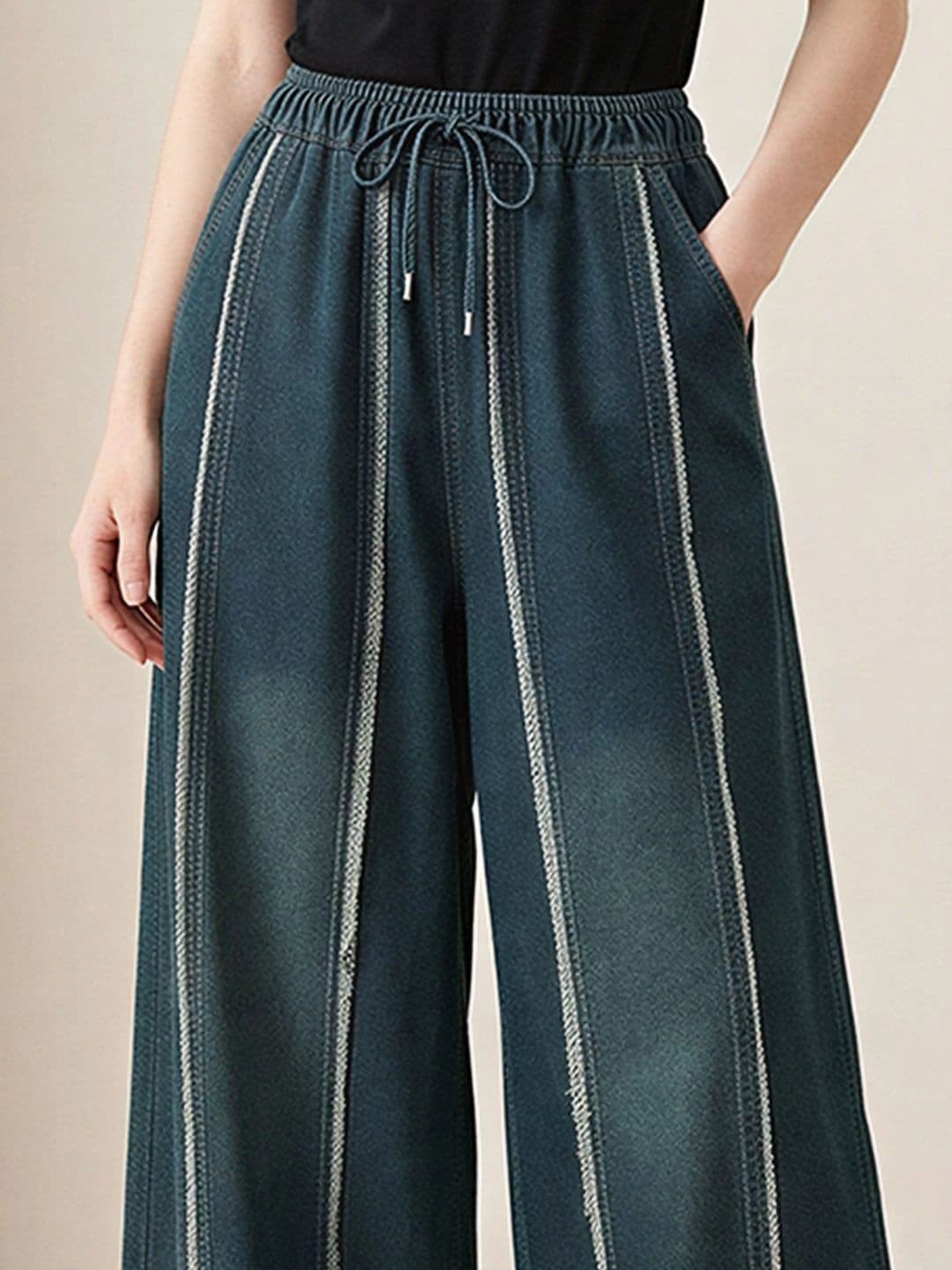 ATELIER REBEL Women Wide Leg Mid-Rise Light Fade Jeans thumbnail 2