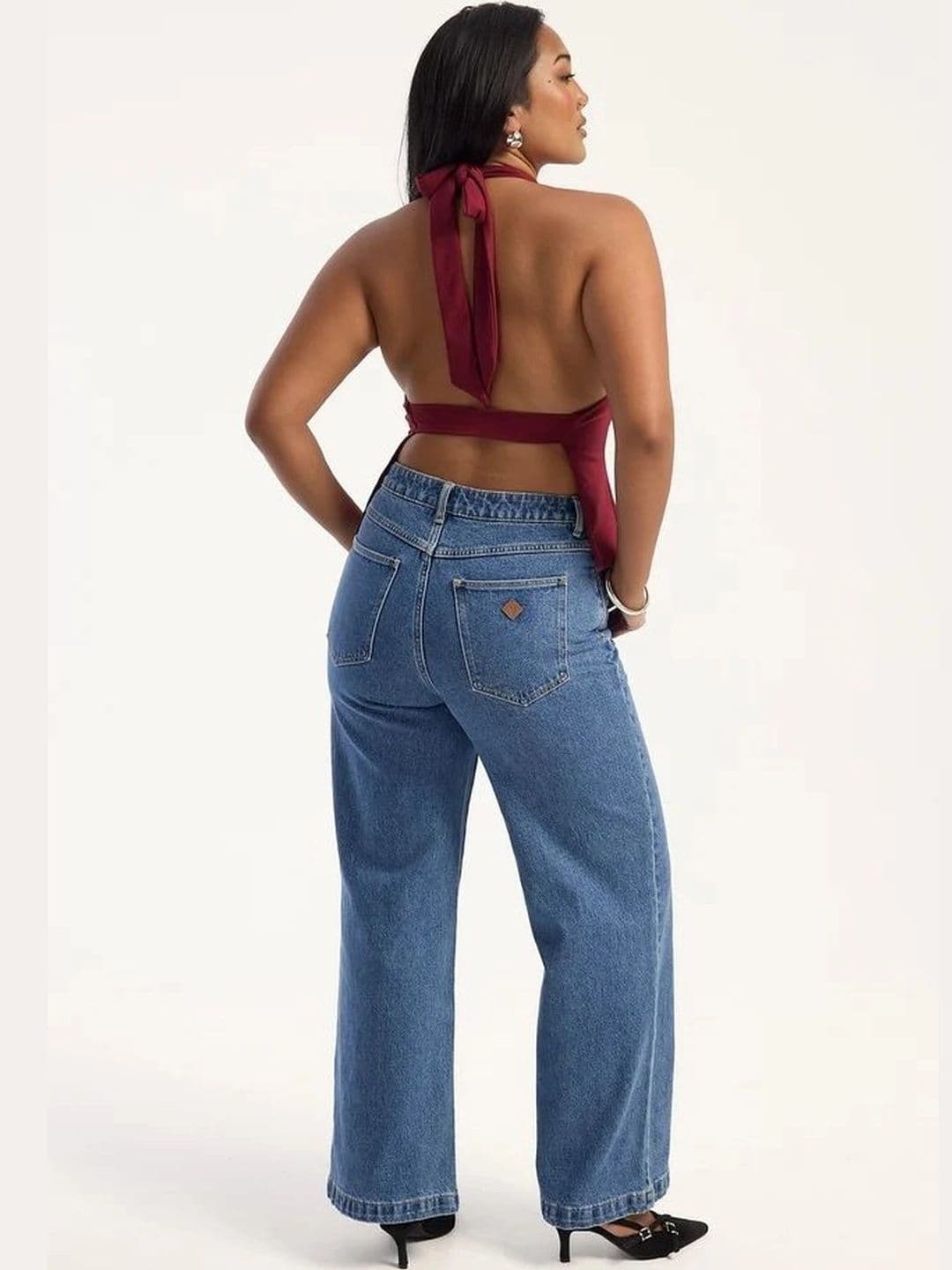 Aadvi Fashion Women Super Wide Leg High-Rise Stretchable Jeans thumbnail 4