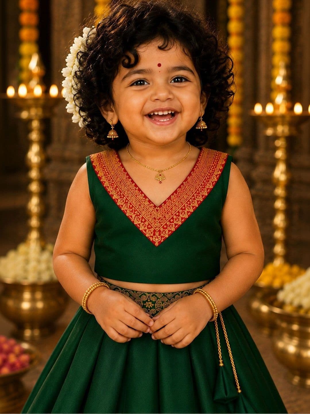 amzira Girls Embellished Ready to Wear Lehenga & thumbnail 4