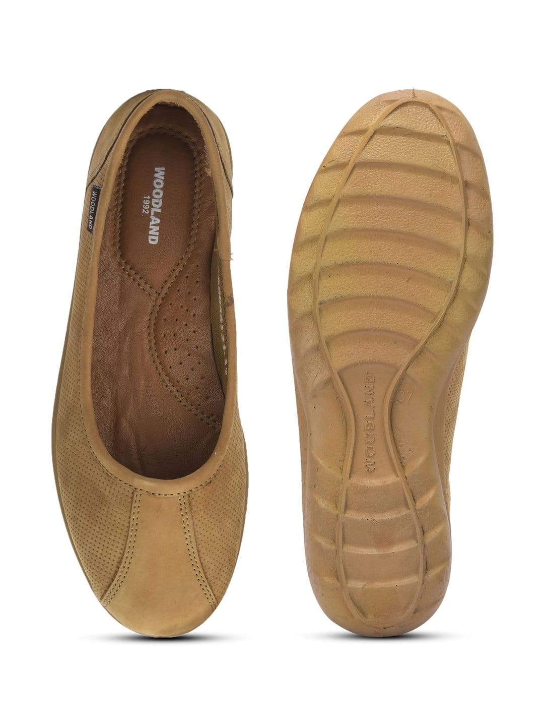 Woodland Women Perforations Leather Loafers thumbnail 2