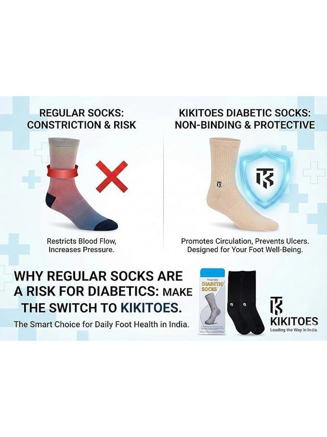 Kikitoes Men Pack of 3 Diabetic Bamboo Assorted Above Ankle Socks thumbnail 5