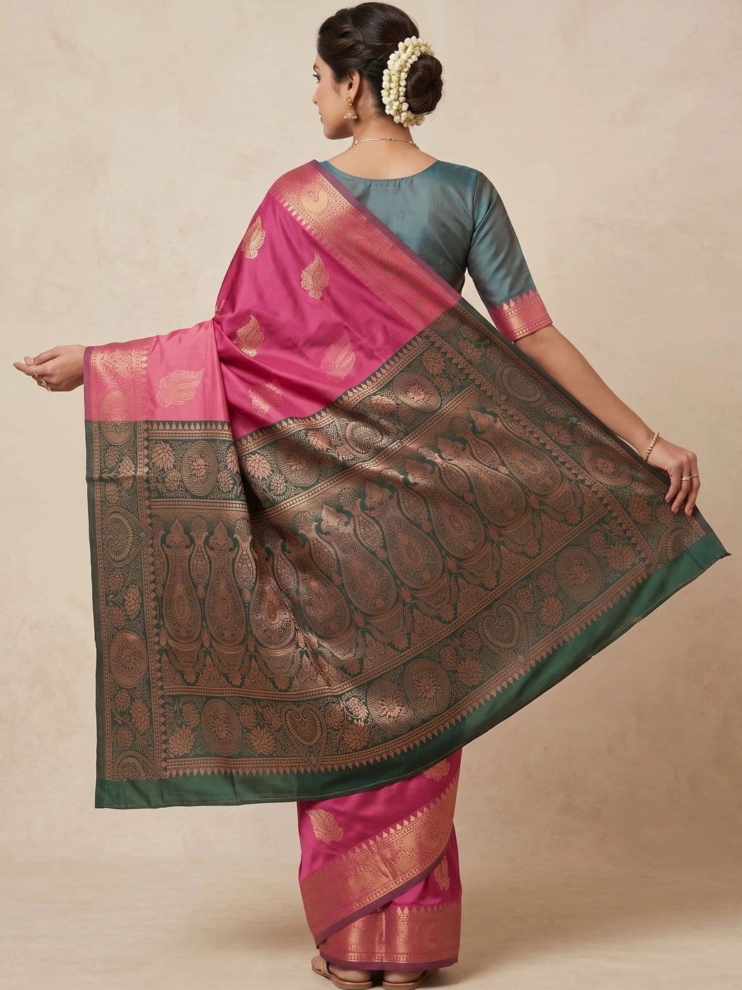 SAANTHA Zari Pure Silk Saree thumbnail 2
