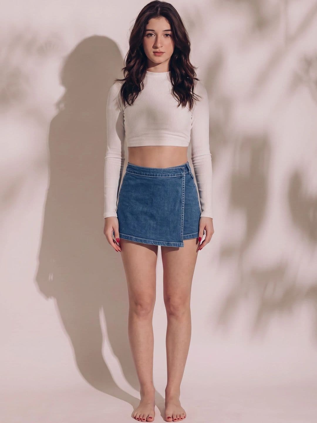 dolsia Women Denim Blend Mini Skorts Skirt thumbnail 7