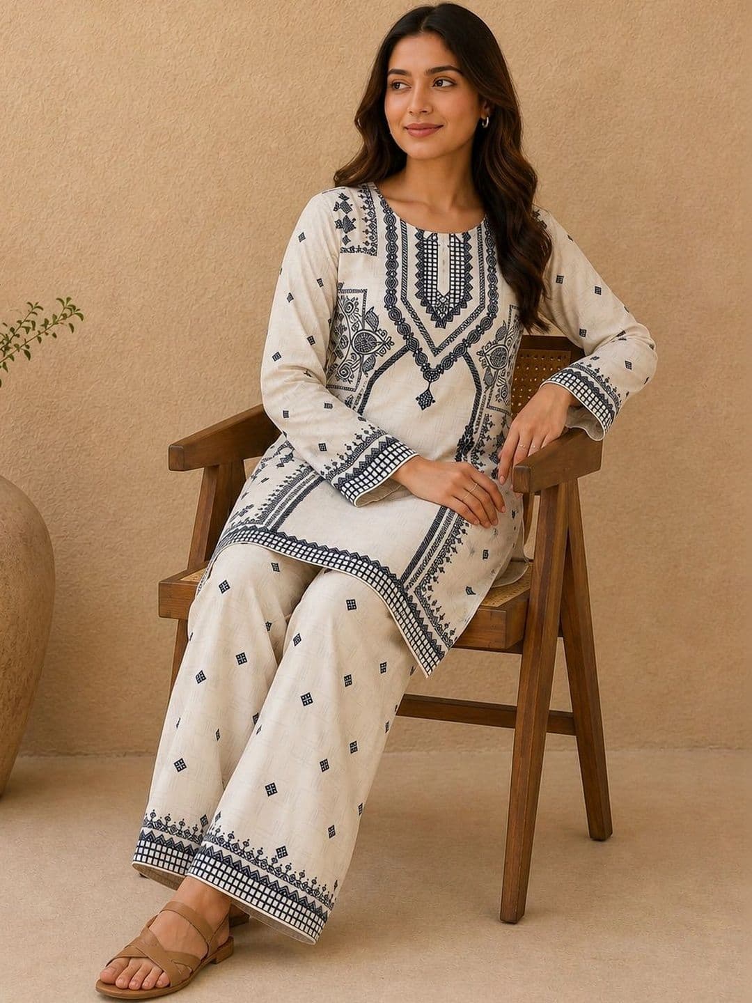 Travel Wardrobe Printed Tunic with Palazzos thumbnail 3