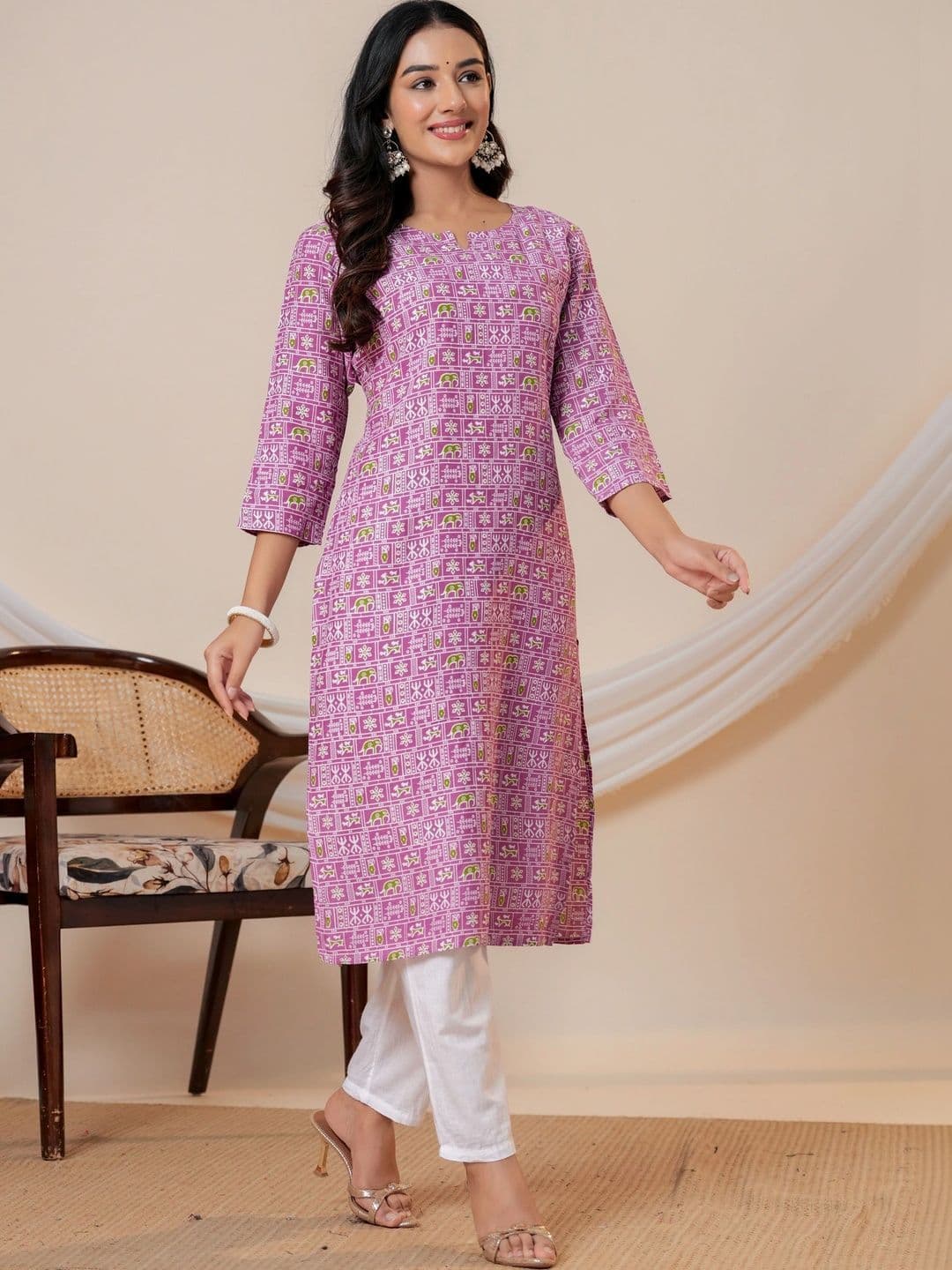 JAIPUR SARAI Women Ethnic Motifs Printed Indie Prints Kurta thumbnail 6