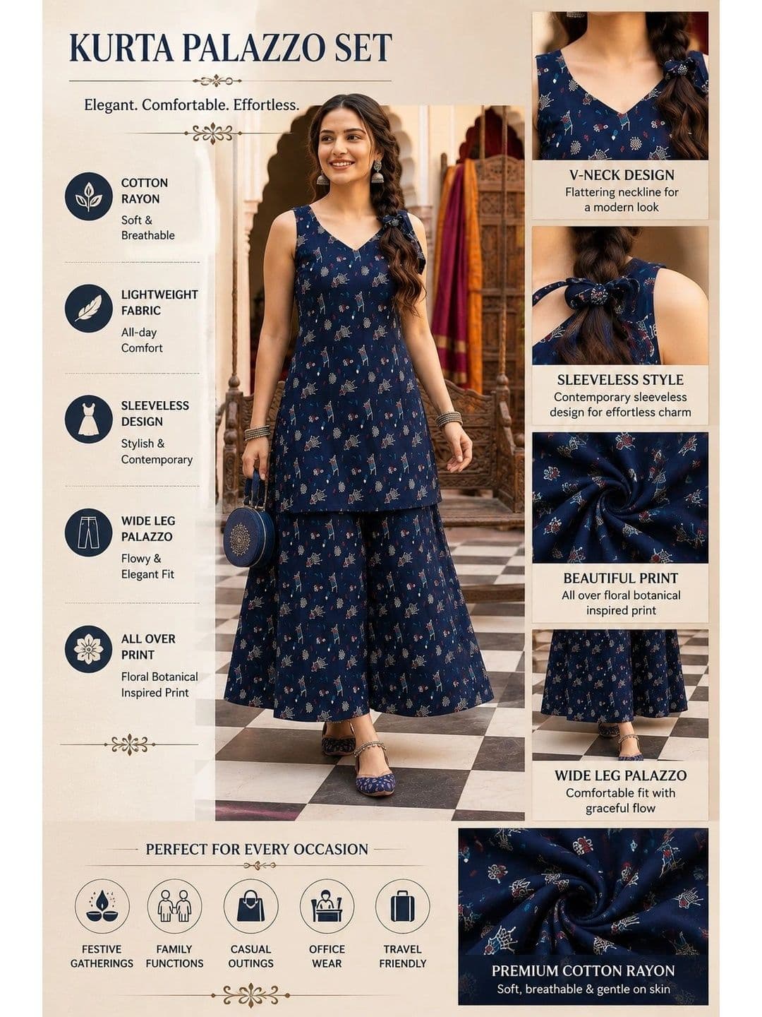 BEEGET FASHION Women Ethnic Motifs Printed Regular Kurta with Sharara thumbnail 5