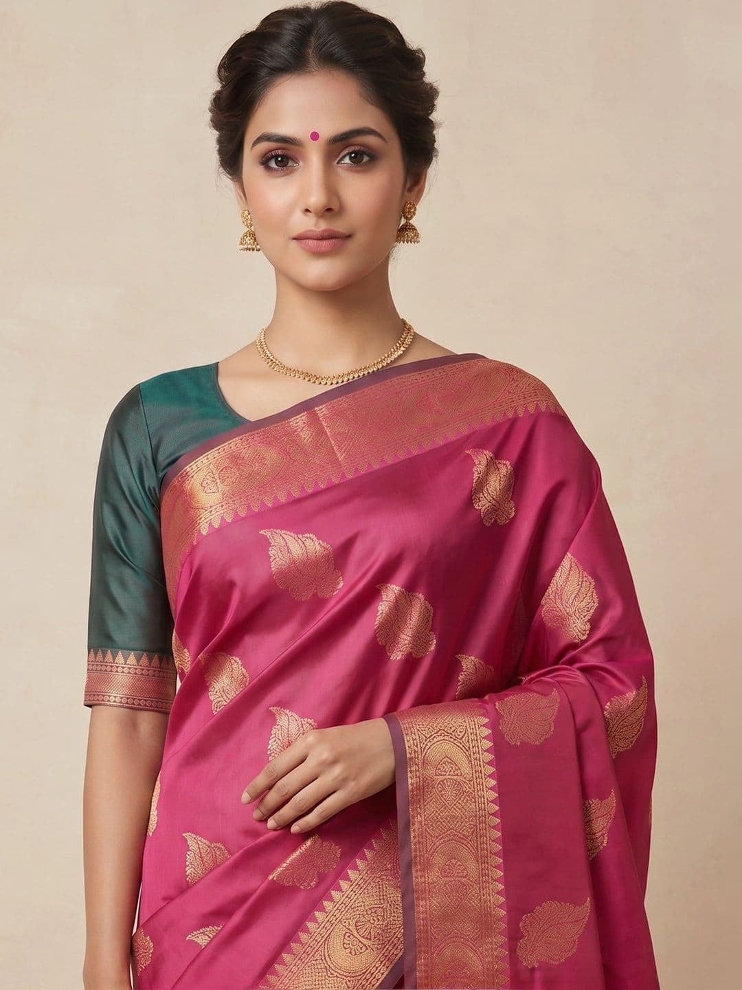 SAANTHA Zari Pure Silk Saree thumbnail 3