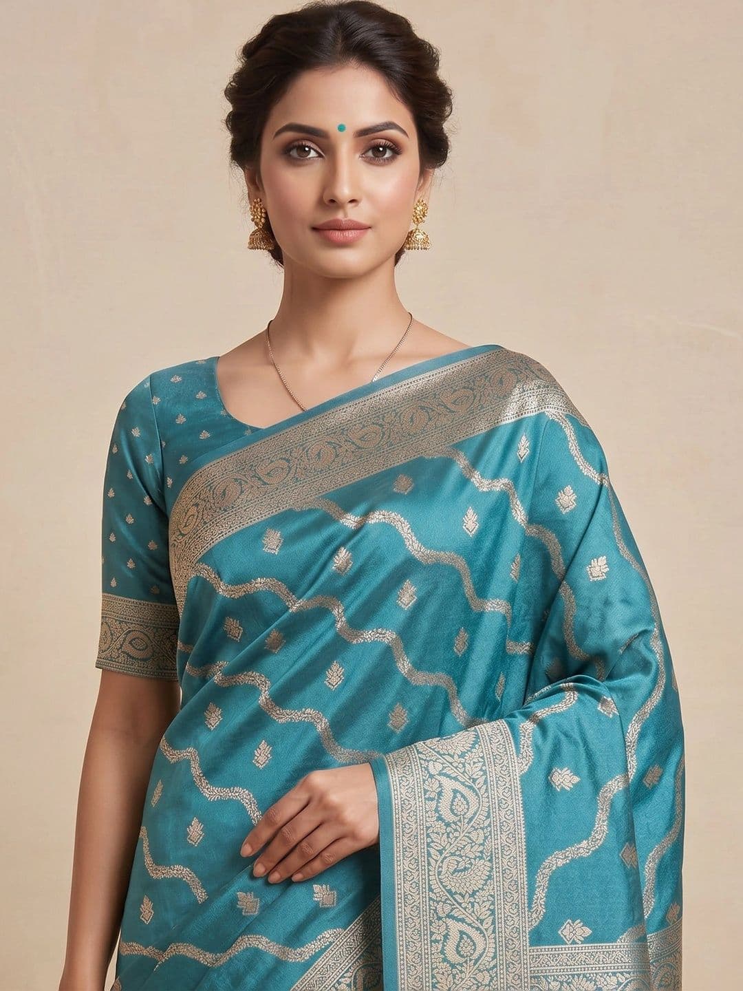 SAANTHA Woven Design Zari Pure Silk Saree thumbnail 3