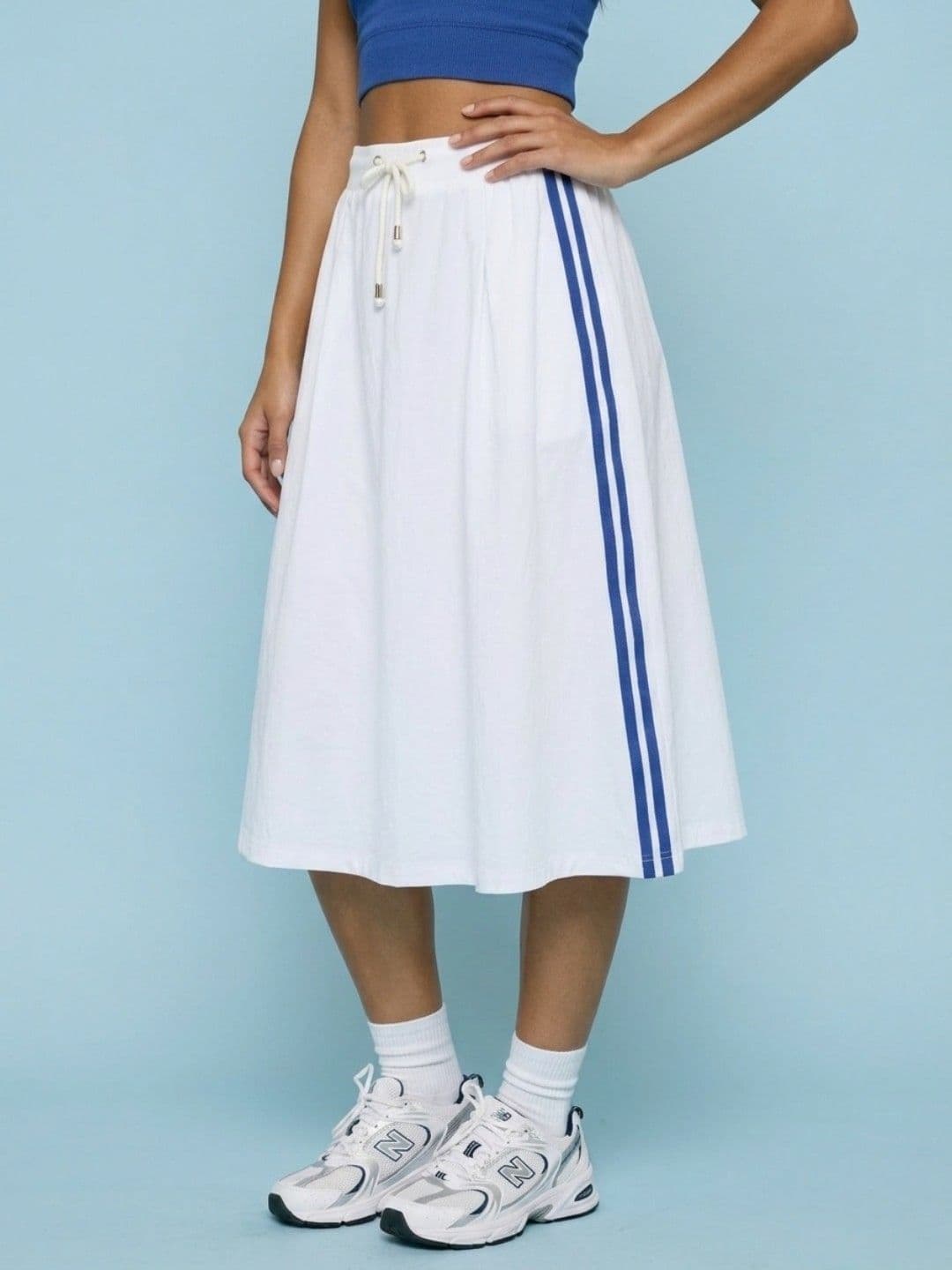 SPORT STREET by glitchez Women Knee Length A-Line Skirt with Side Stripes thumbnail 3