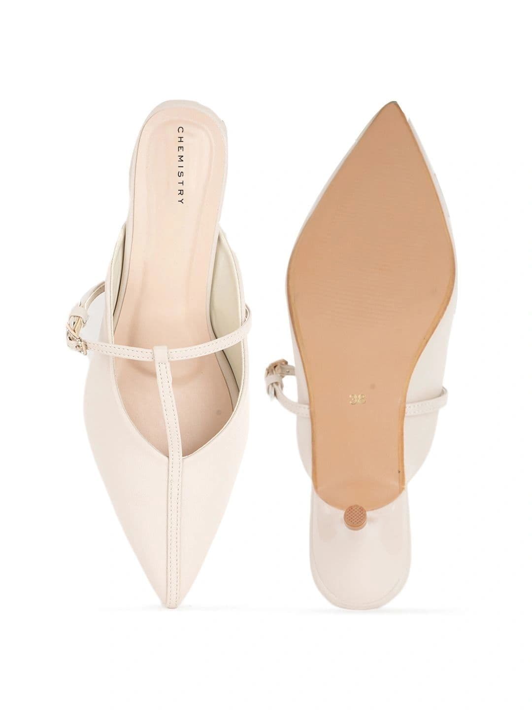 Chemistry PU Kitten Mules with Buckles thumbnail 2