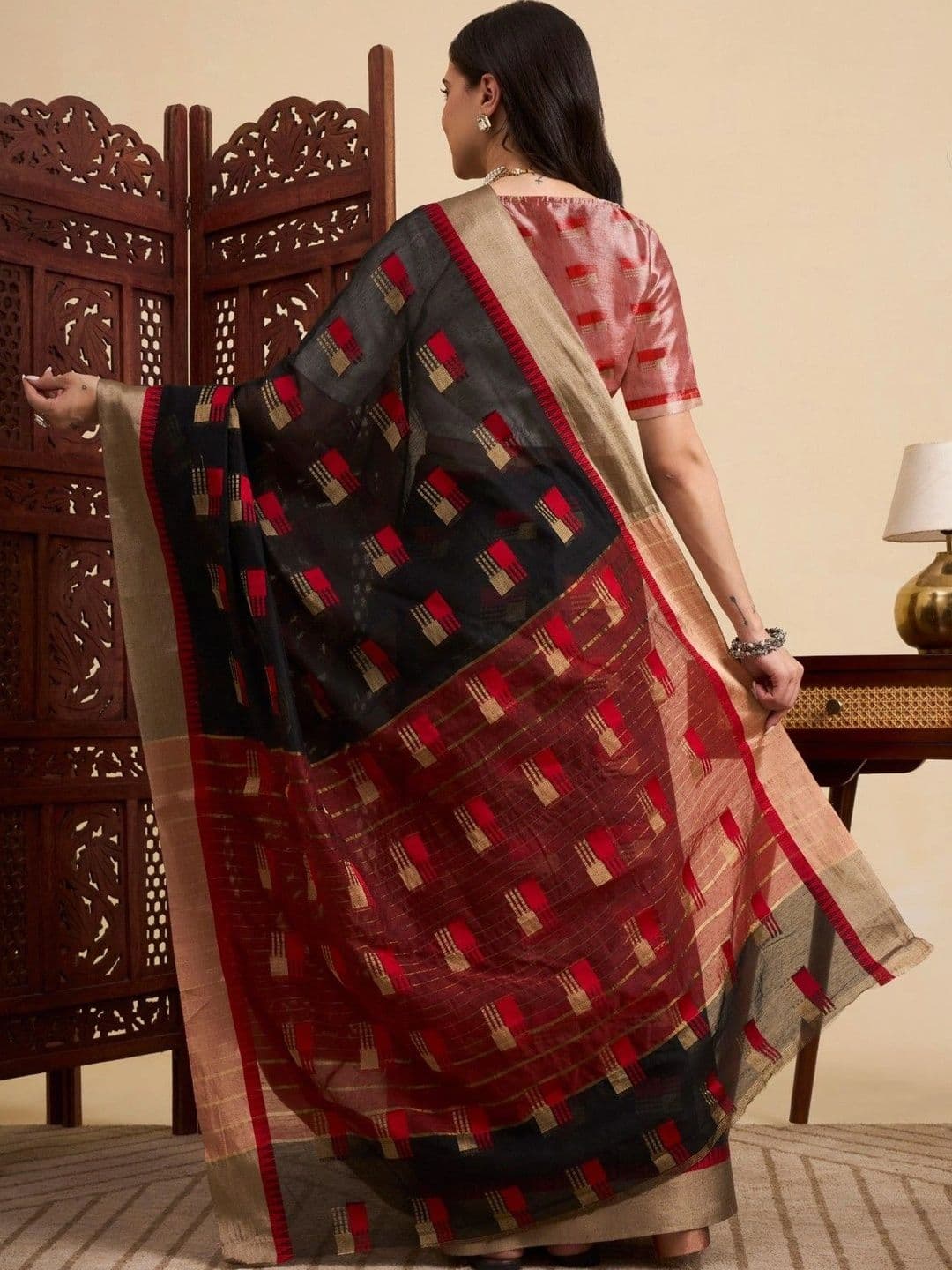 Sangria Woven Design Zari Designer Kota Saree thumbnail 6