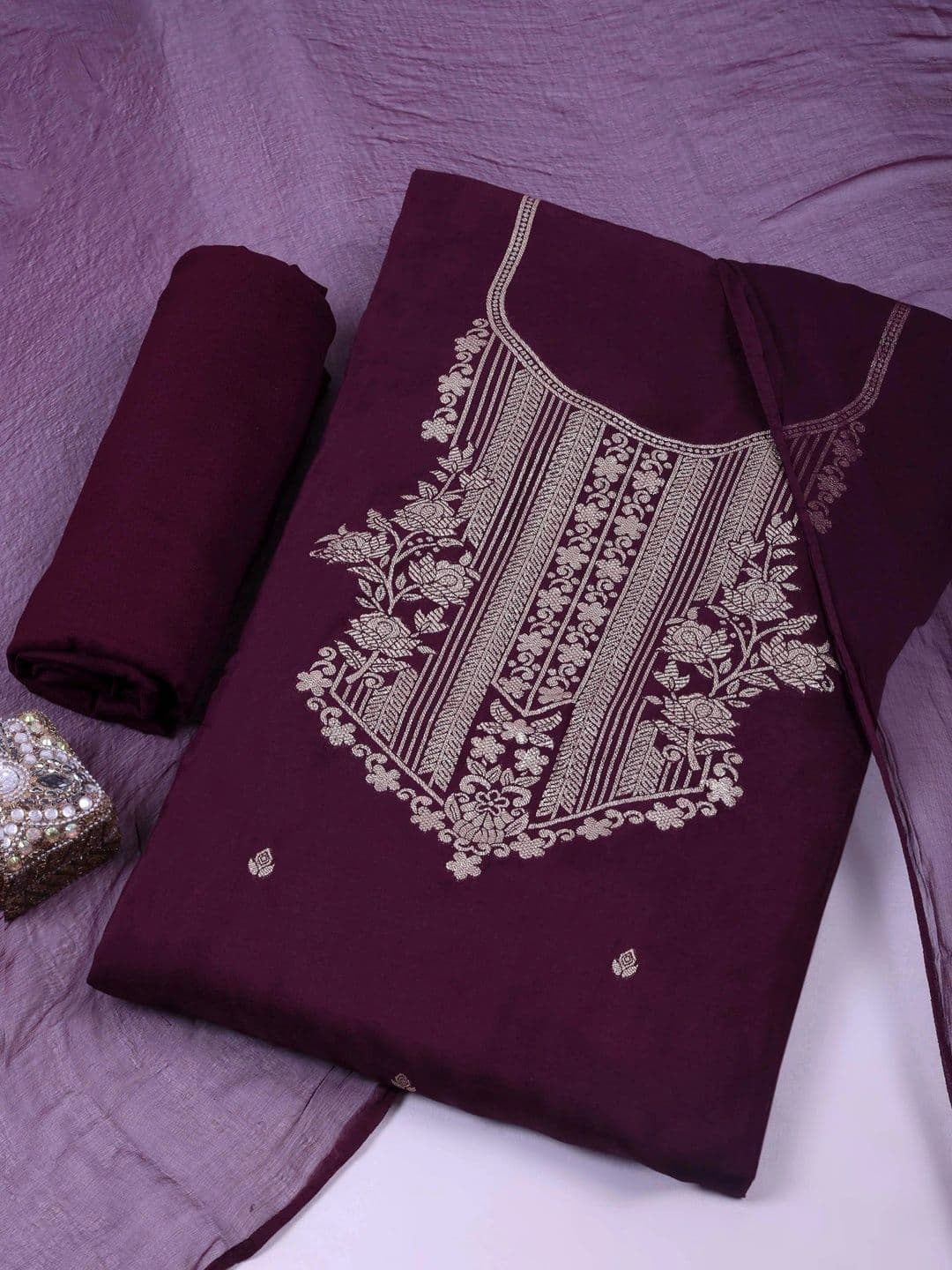 Meena Bazaar Unstitched Dress Material - view 1