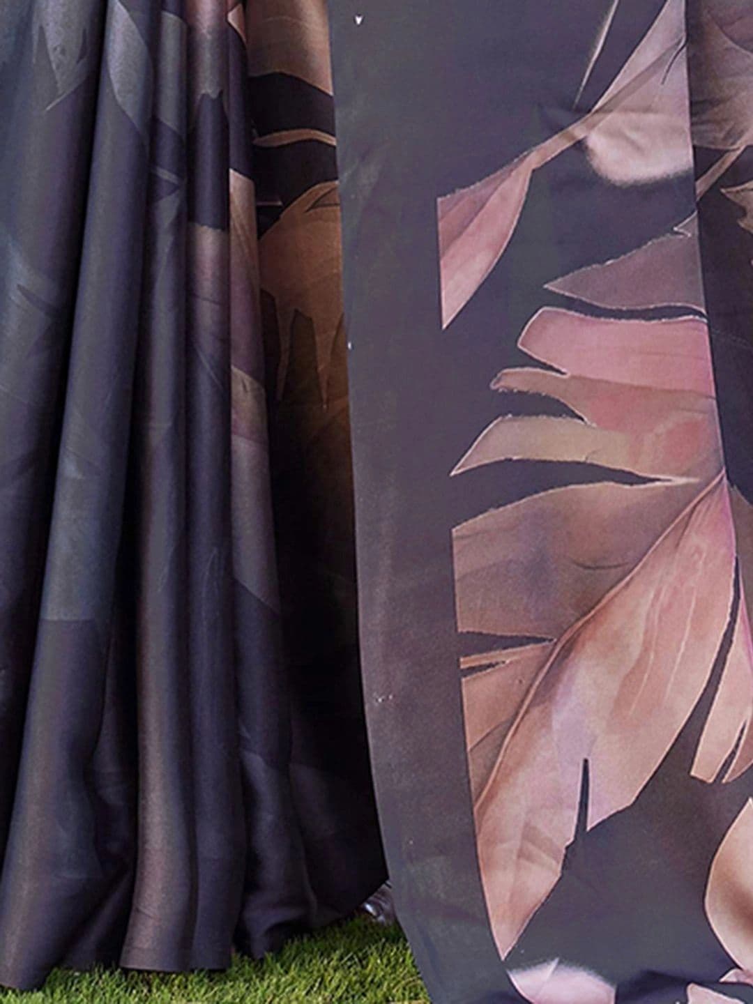 Satrani Floral Satin Designer Saree thumbnail 7