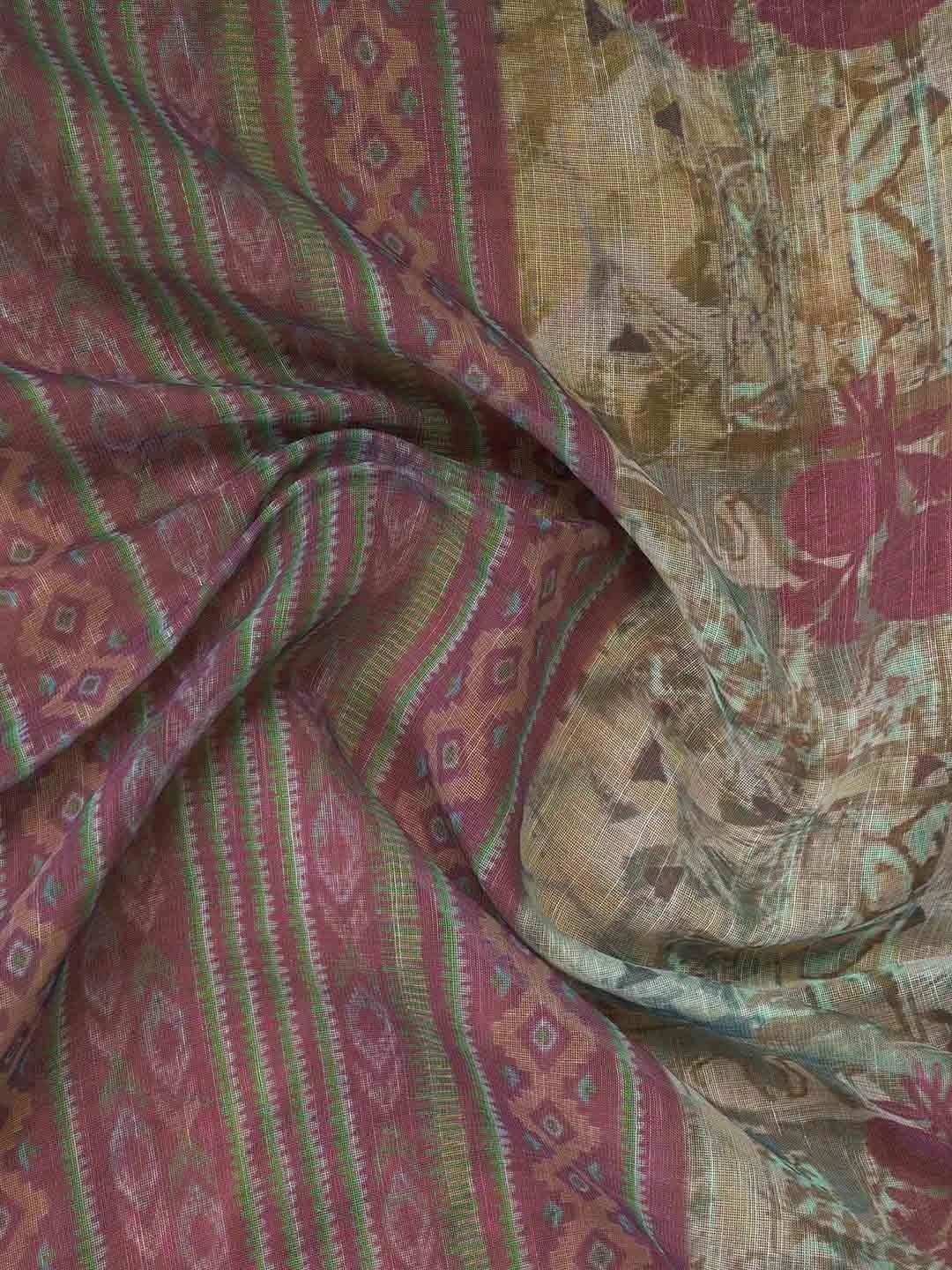 Satrani Zari Pure Linen Designer Saree thumbnail 4