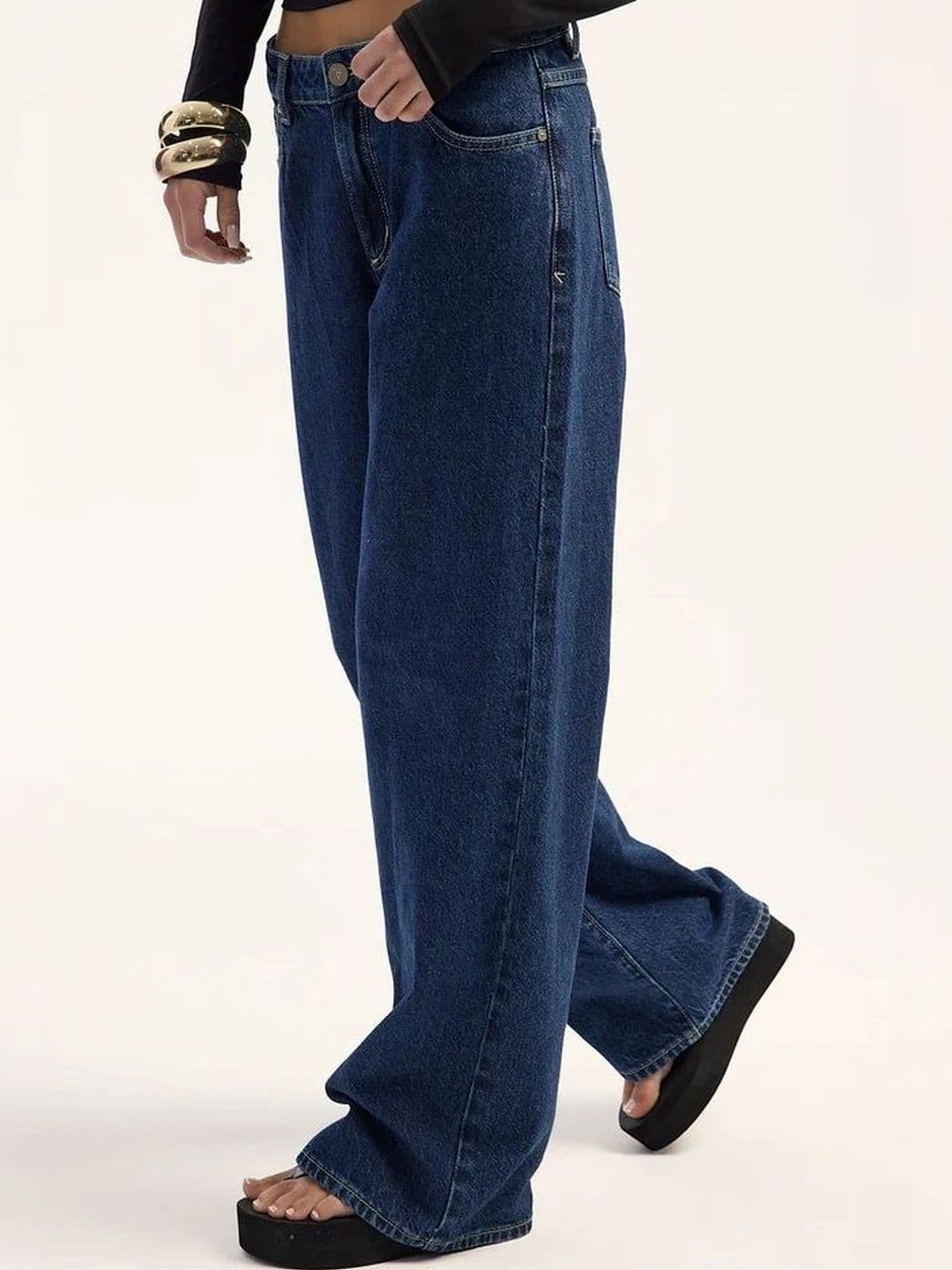 Aadvi Fashion Women Comfort Wide Leg High-Rise Stretchable Jeans thumbnail 5