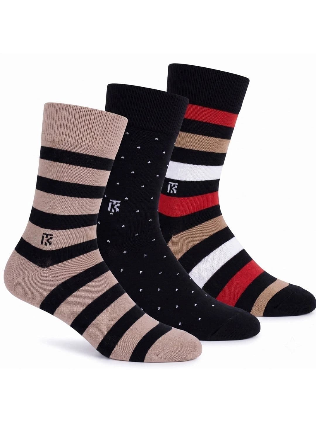 Kikitoes Men Pack of 3 Bamboo Assorted Patterned Above Ankle Socks Soft Breathable - view 1