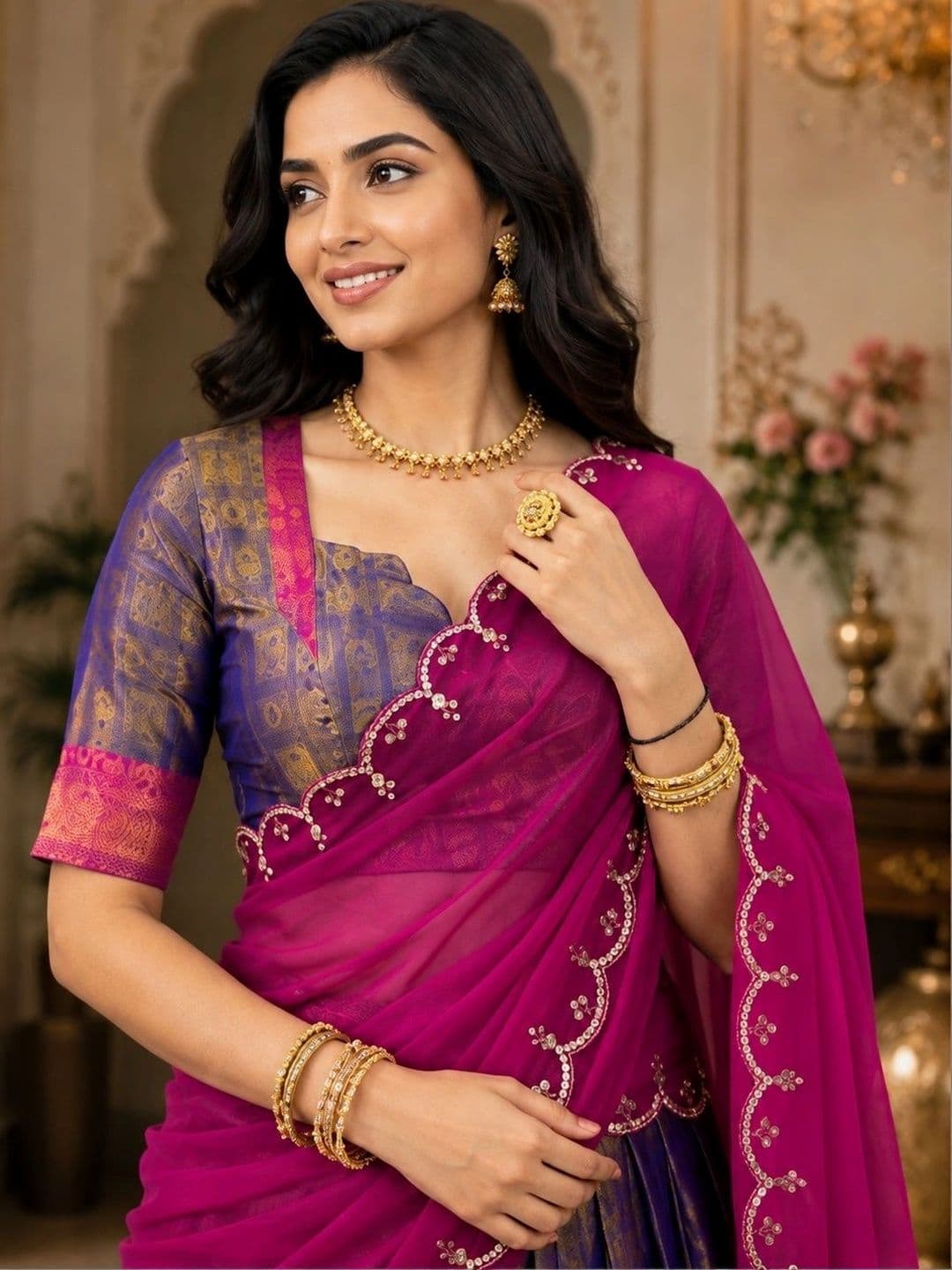 KALINI Ready to Wear Lehenga & Unstitched Blouse With Dupatta thumbnail 2
