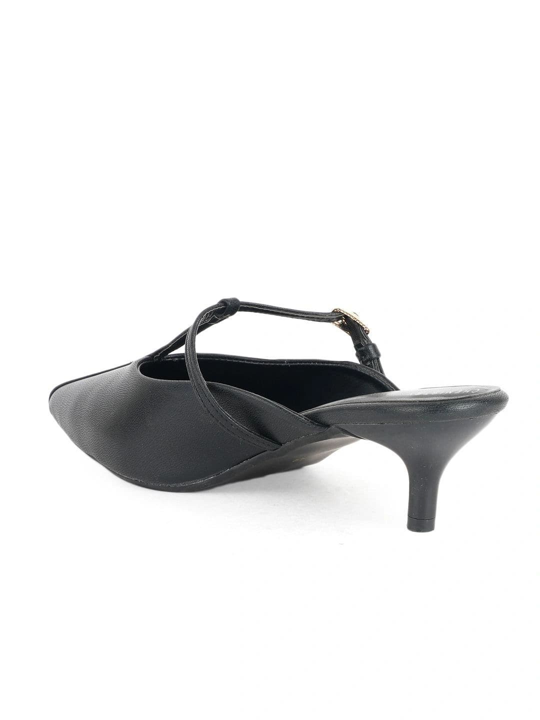Chemistry PU Slim Heeled Mules with Buckles thumbnail 2