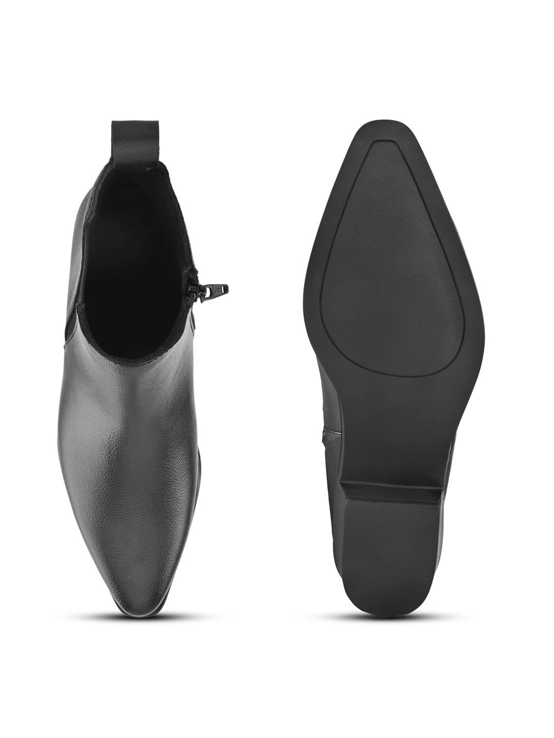 The Roadster Lifestyle Co Women Textured Pointed Toe Zip Chelsea Boots thumbnail 4