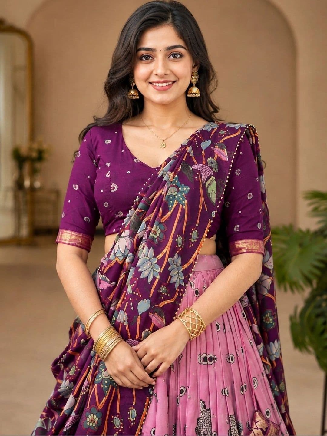 KALINI Embellished Ready to Wear Lehenga & Unstitched Blouse With Dupatta thumbnail 5