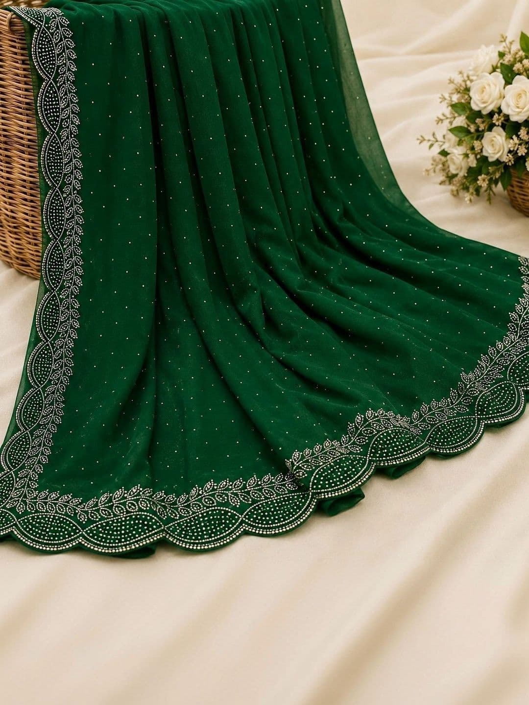 RENBRIZA Poly Georgette Saree thumbnail 5
