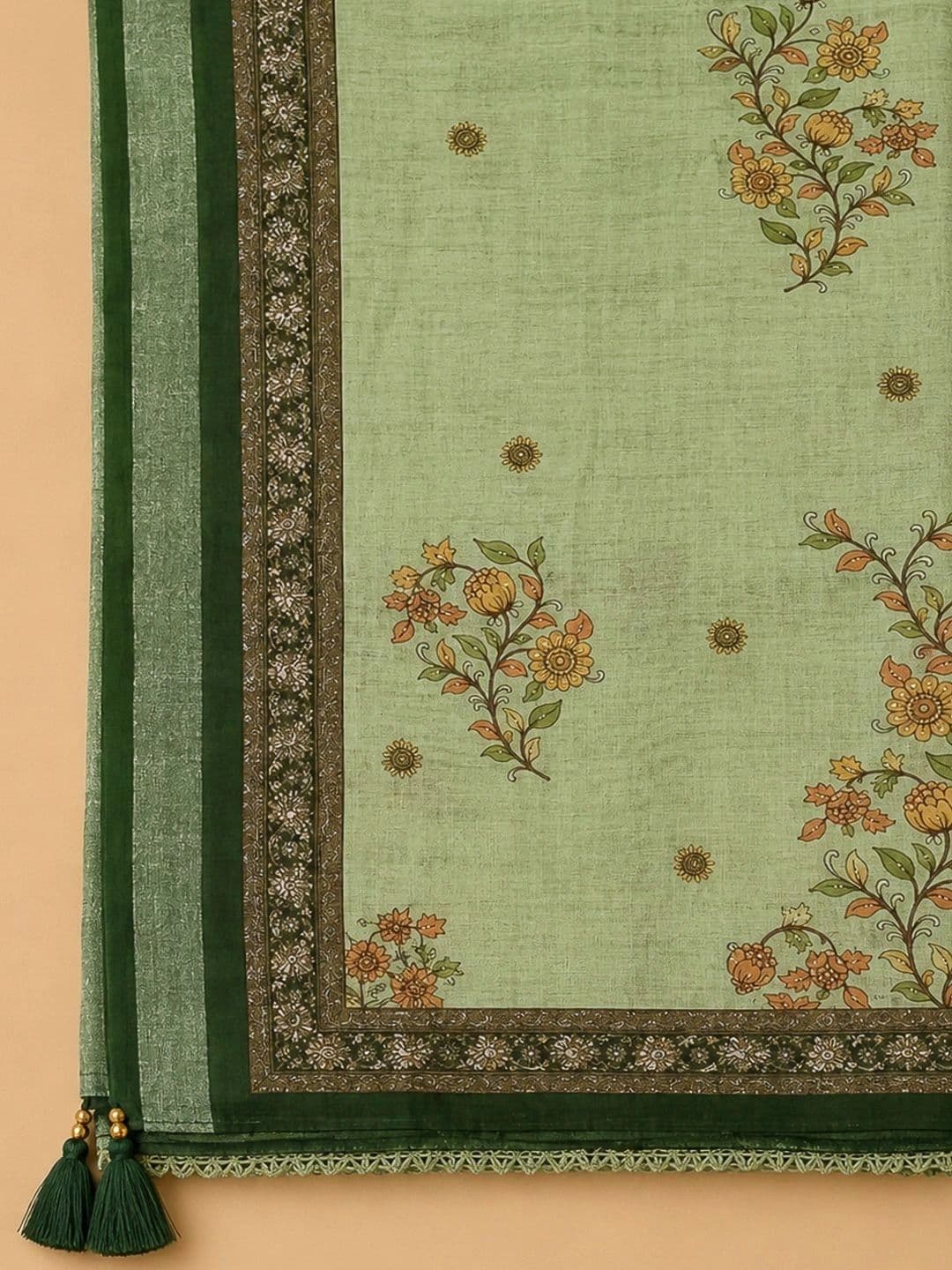 Meena Bazaar Printed Art Silk Unstitched Dress Material thumbnail 3