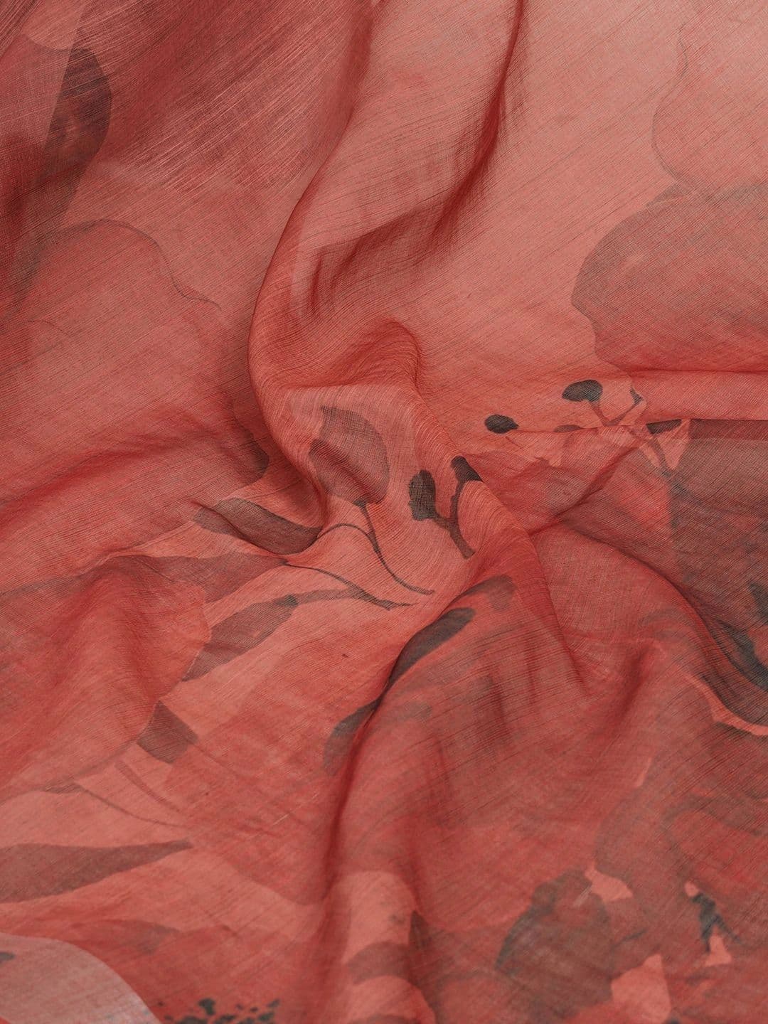 Satrani Floral Zari Pure Linen Designer Saree thumbnail 2