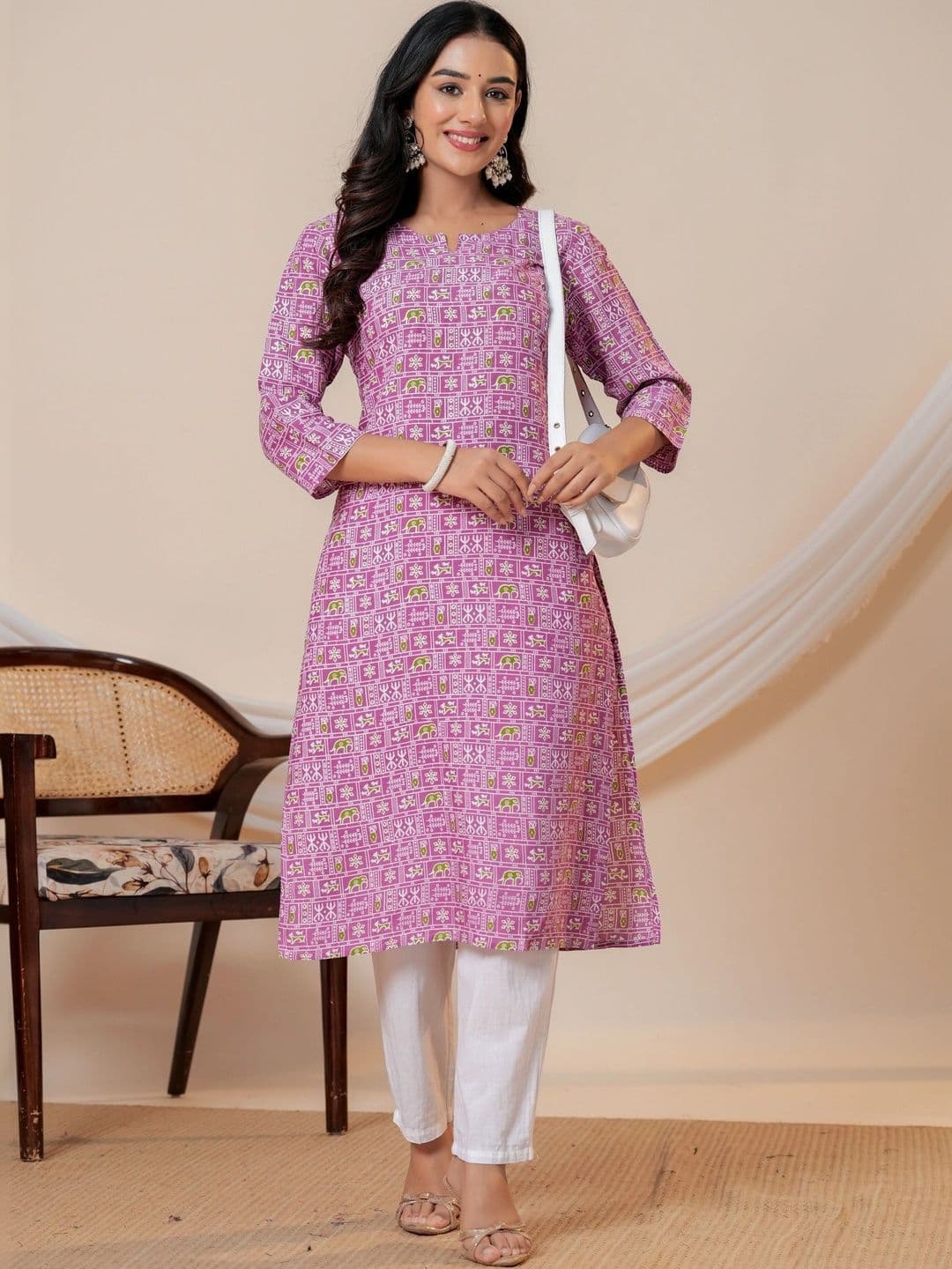 JAIPUR SARAI Women Ethnic Motifs Printed Indie Prints Kurta thumbnail 5